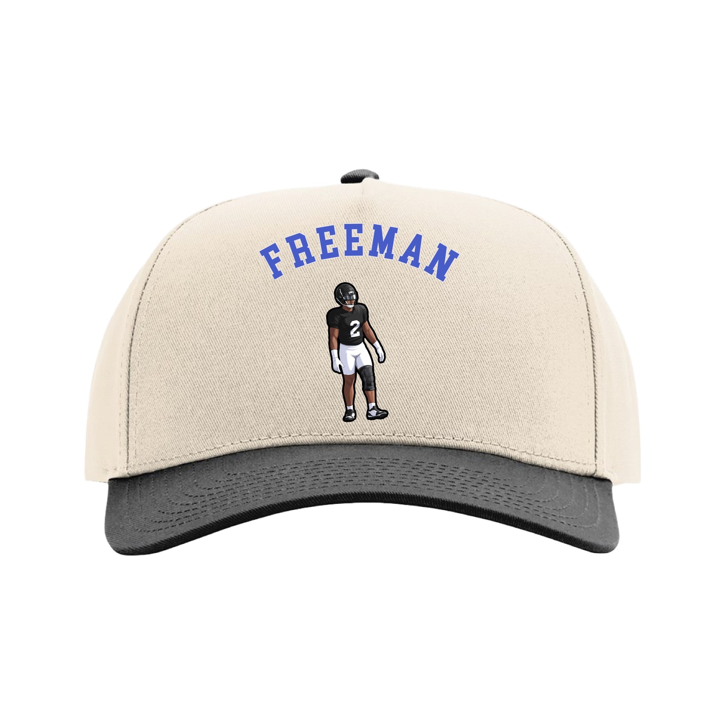 Full Fabric Five-Panel Champ Cap — Shirsey Arch in Cream/Black