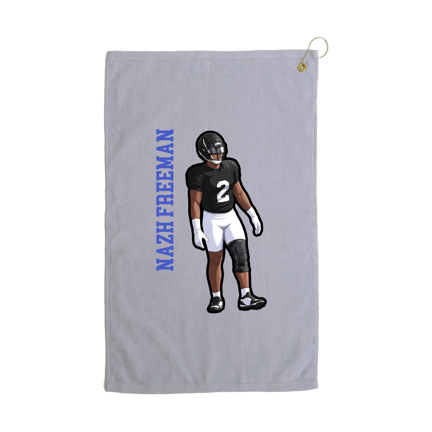 Golf Towel — Name Vertical in Grey