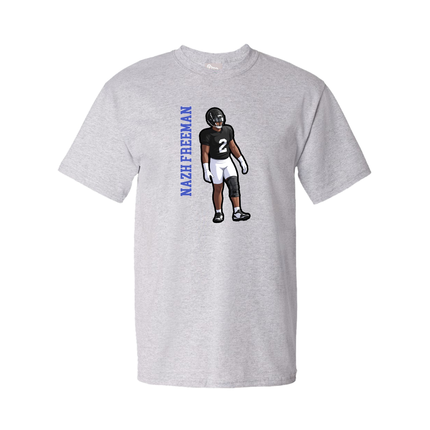 Tee — Name Vertical in Grey