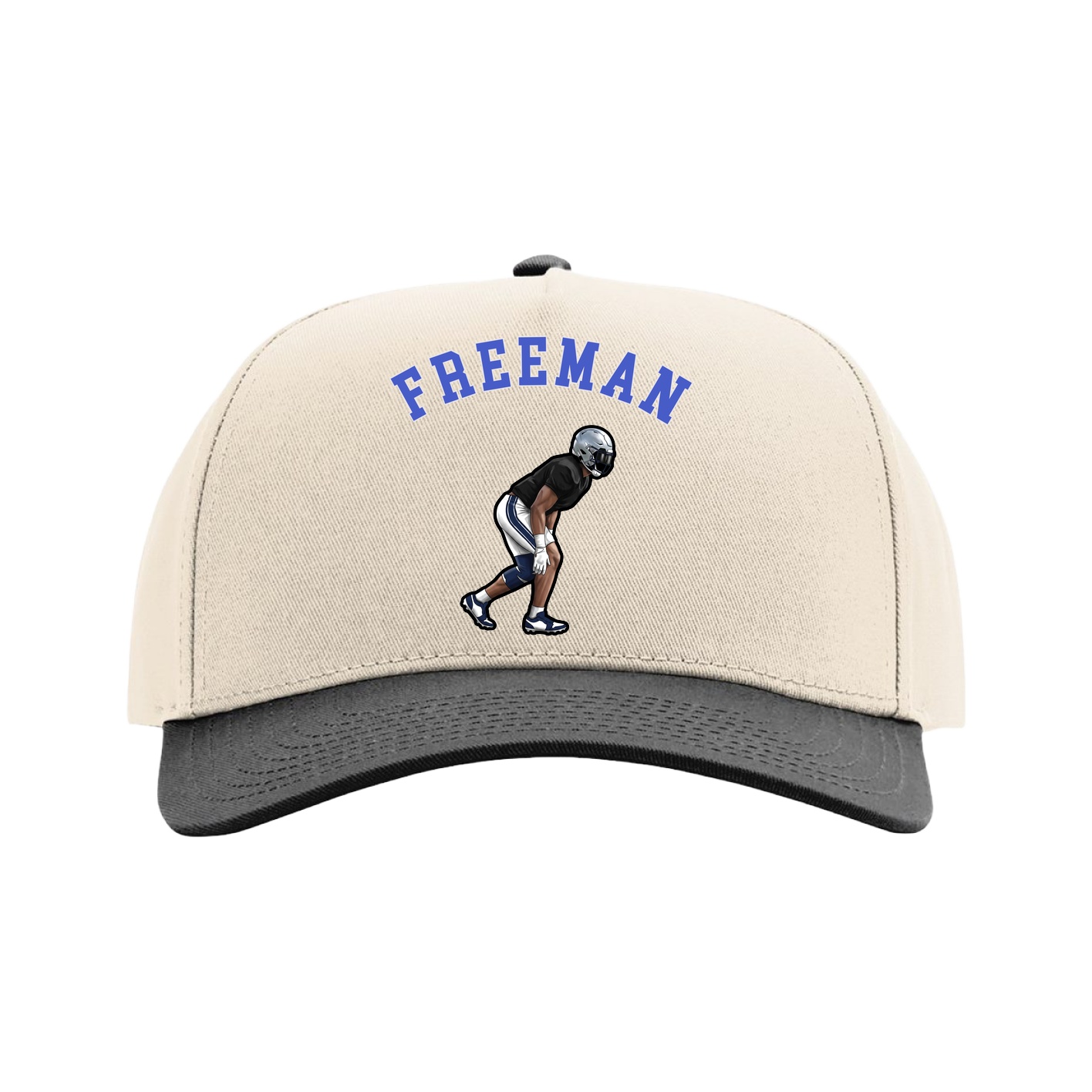 Full Fabric Five-Panel Champ Cap — Shirsey Arch in Cream/Black