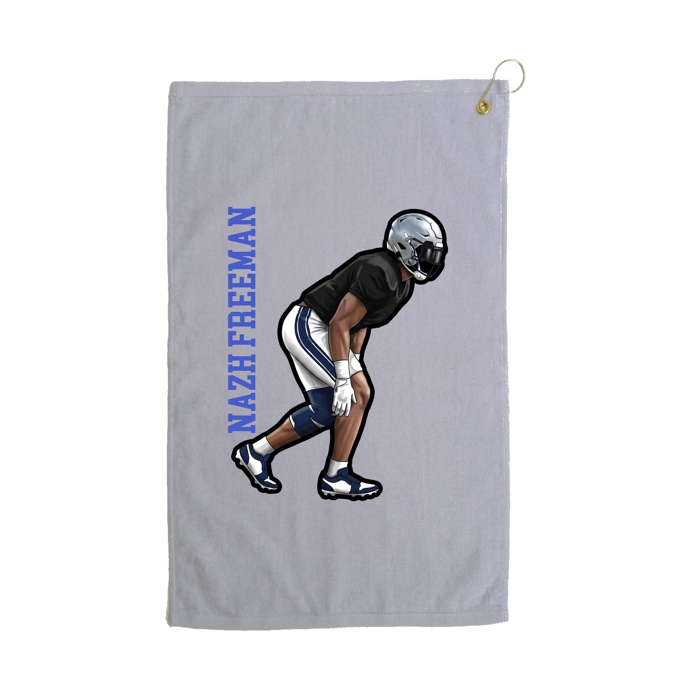 Golf Towel — Name Vertical in Grey
