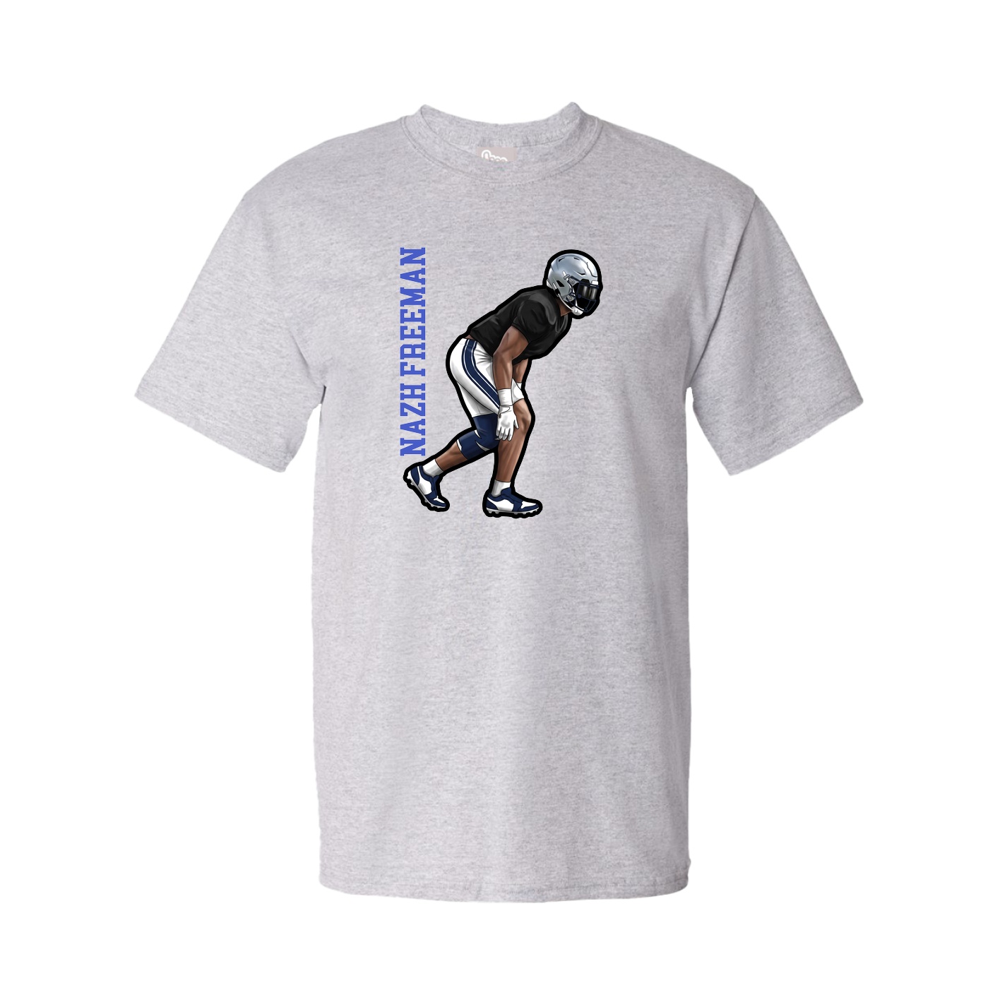 Youth Tee — Name Vertical in Grey