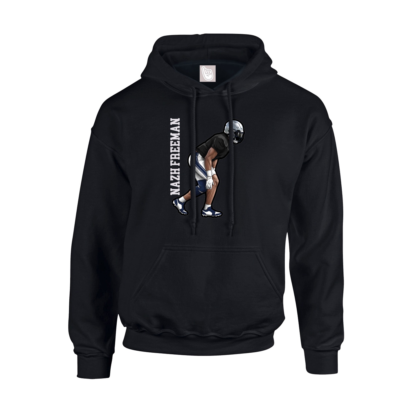 Hoodie — Name Vertical in Black