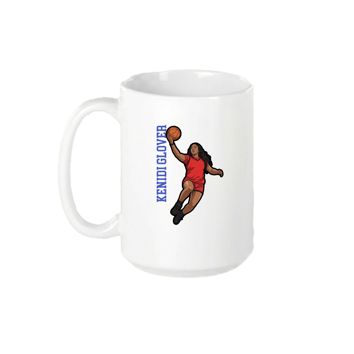15oz Coffee Mug — Name Vertical in White