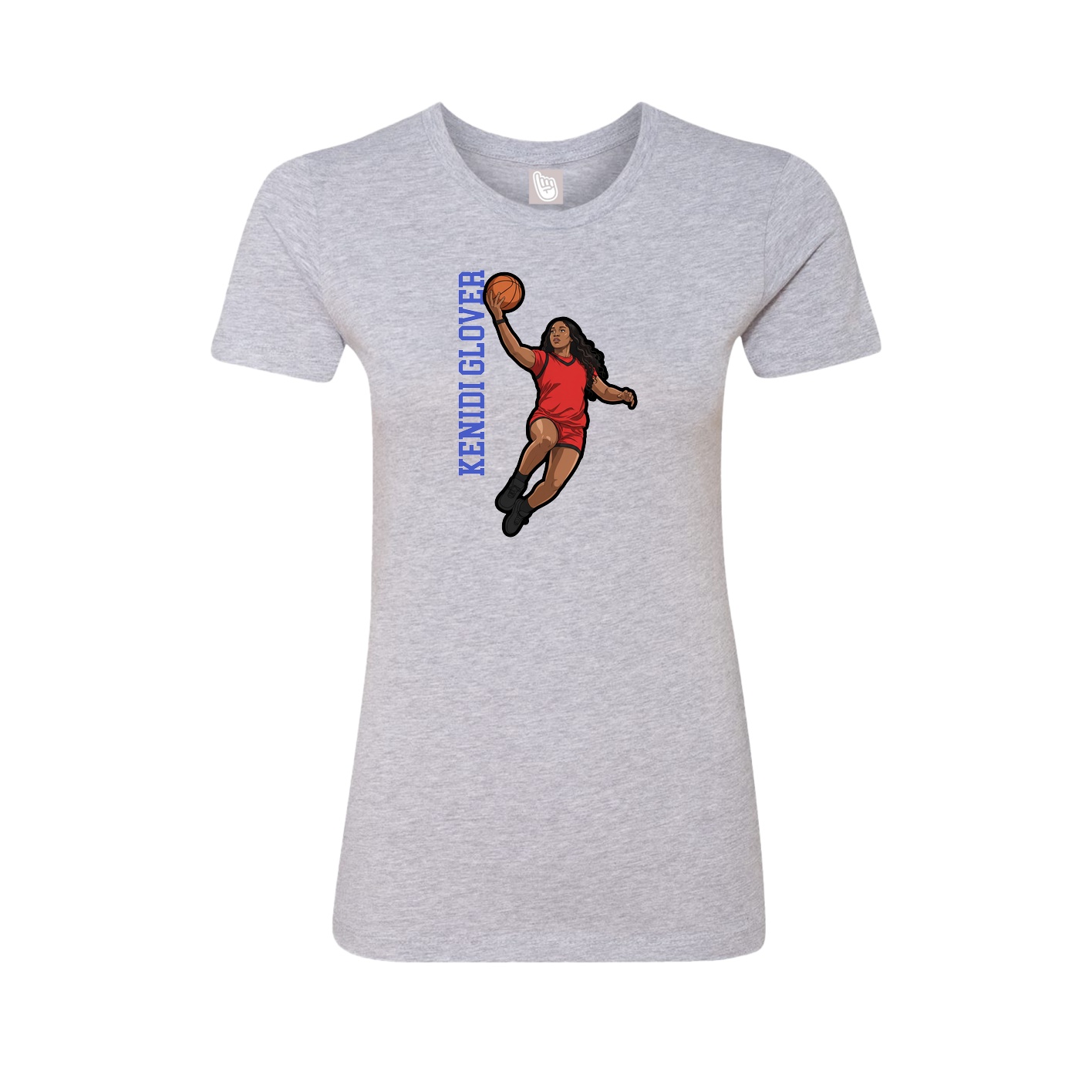 Fitted Women's Tee — Name Vertical in Grey