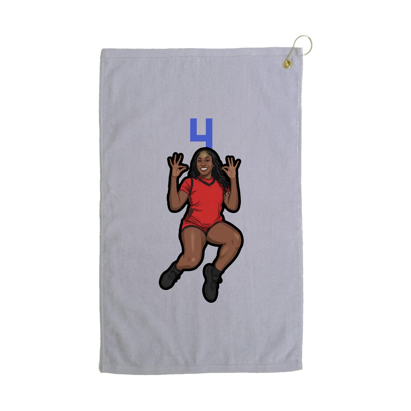 Golf Towel — Number Top in Grey
