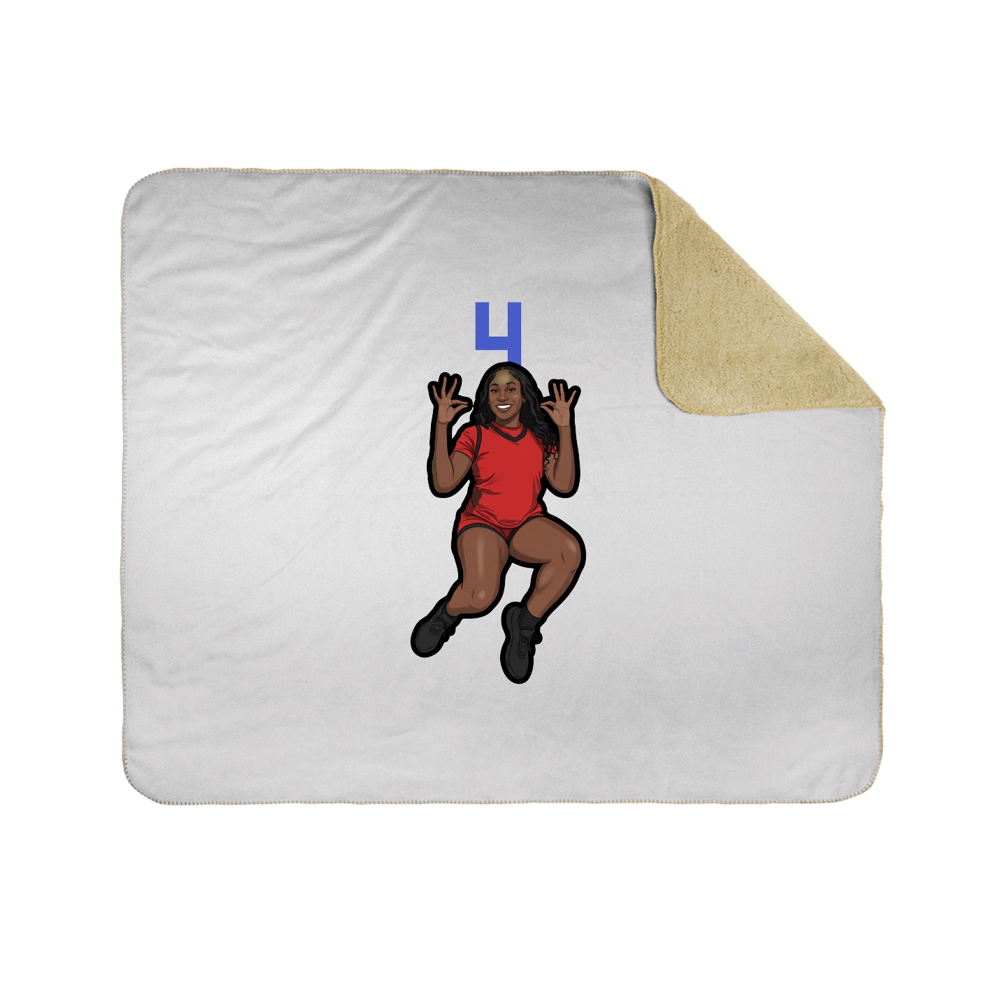Throw Blanket — Number Top in White