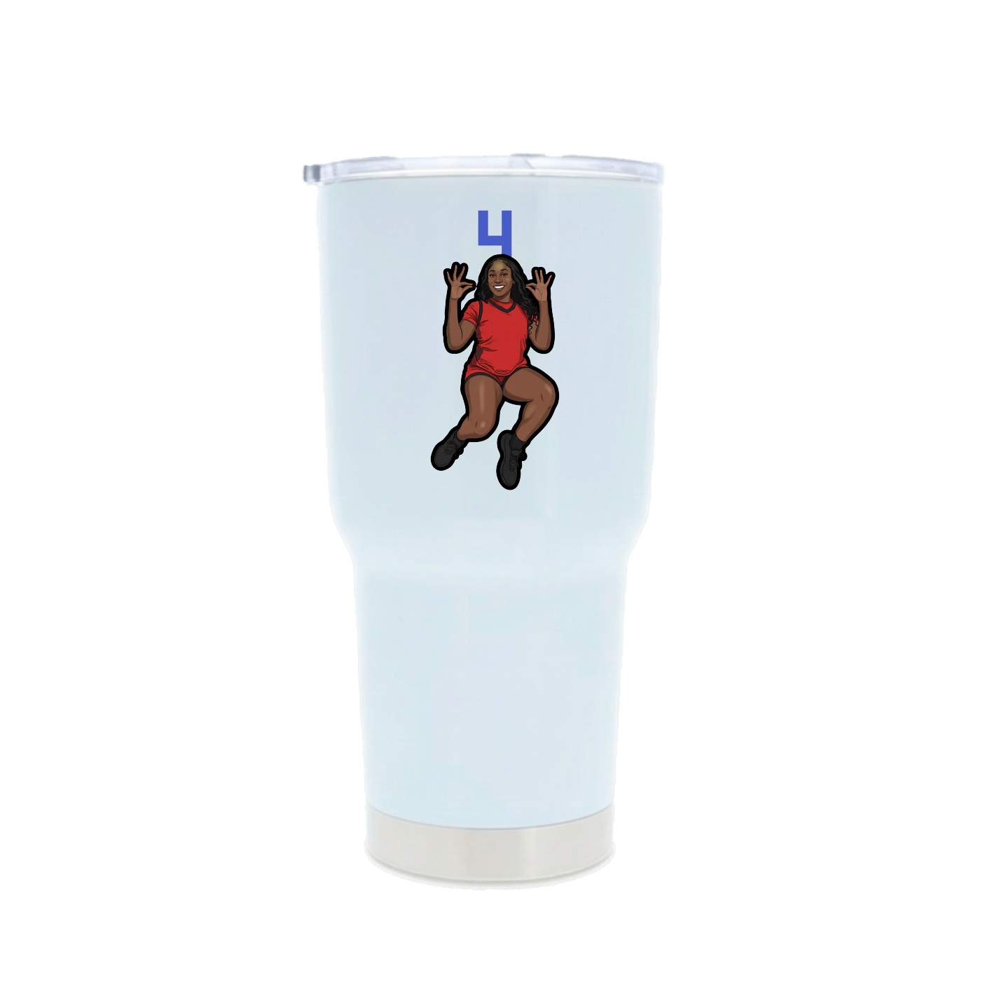 30oz Stainless Steel Tumbler — Number Top in White
