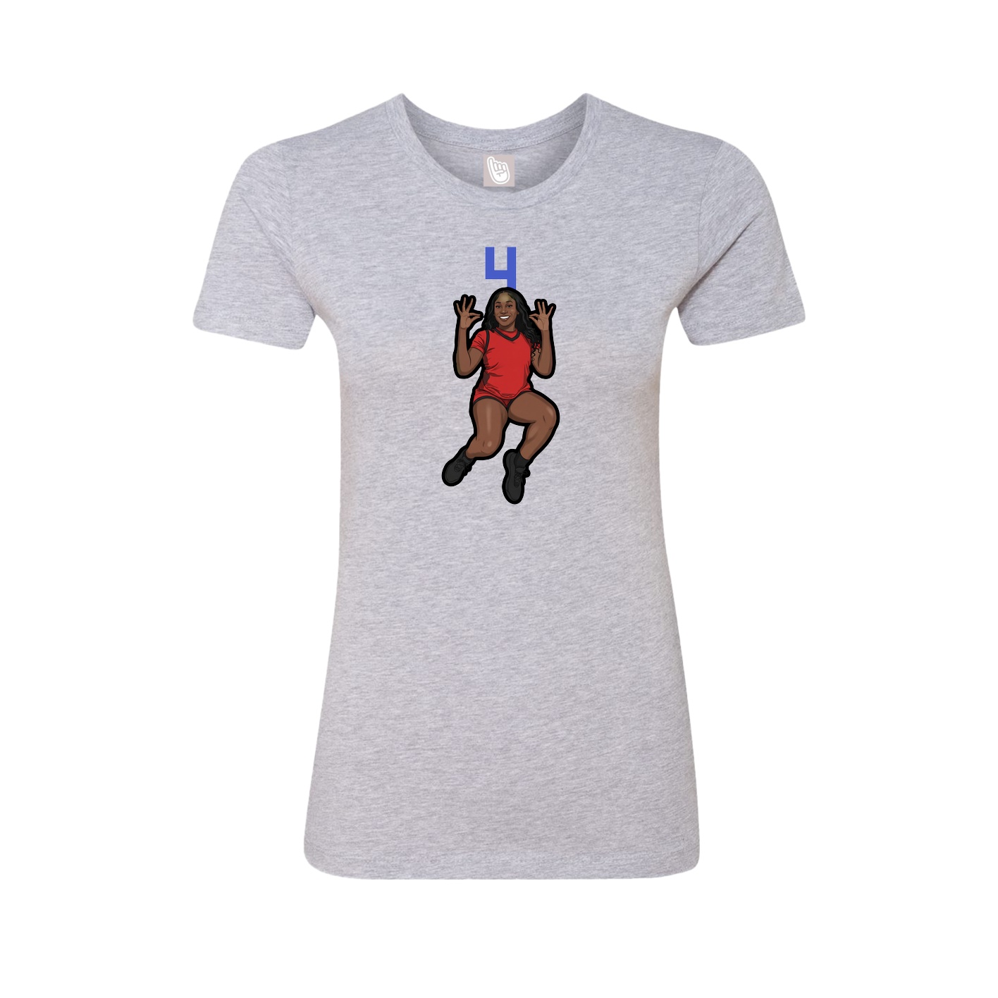 Fitted Women's Tee — Number Top in Grey