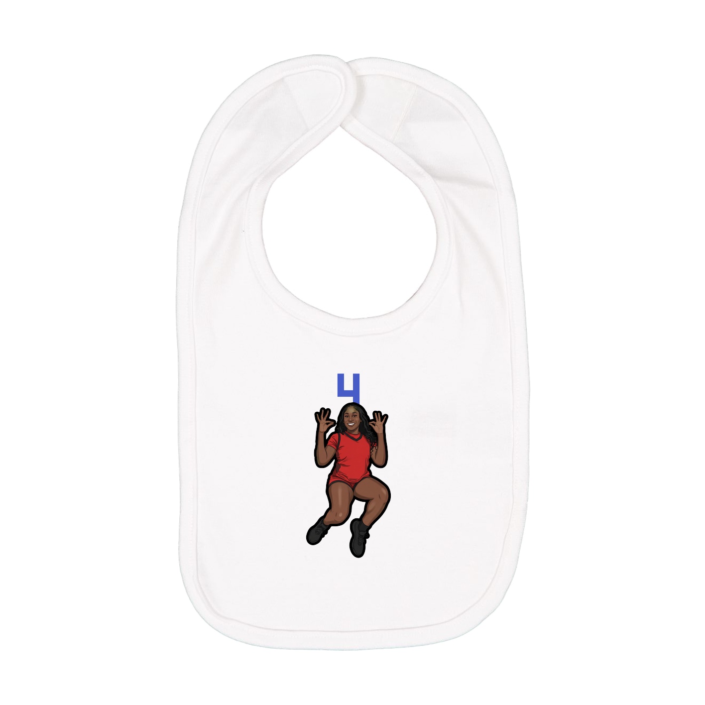 Infant Bib — Number Top in White