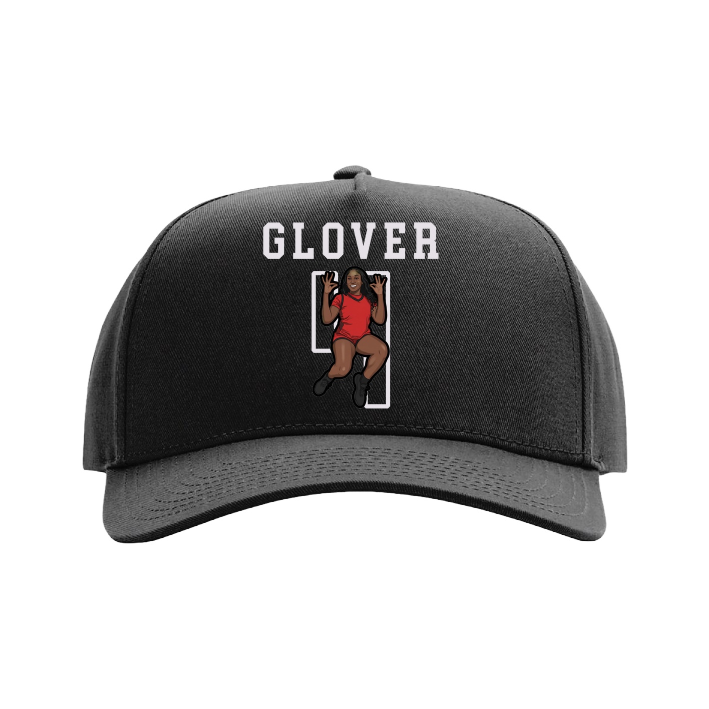 Full Fabric Five-Panel Champ Cap — Shirsey in Black