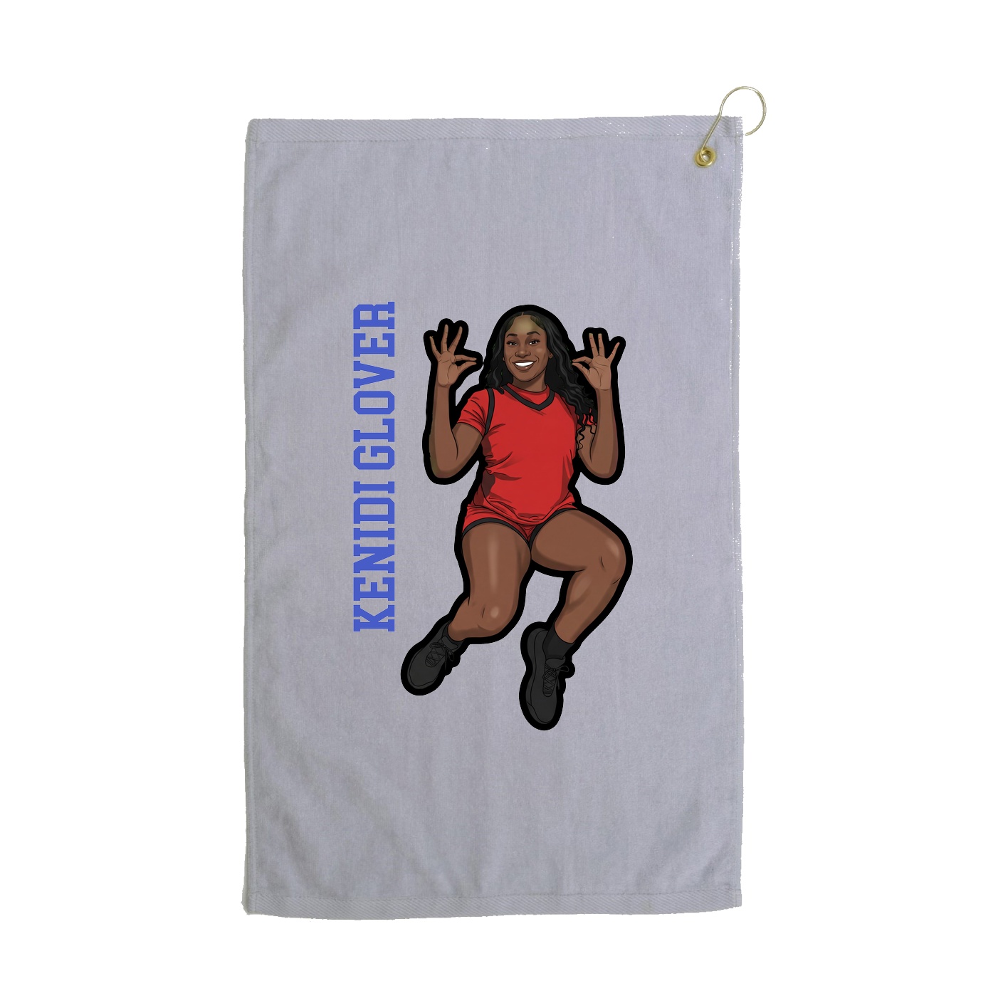 Golf Towel — Name Vertical in Grey