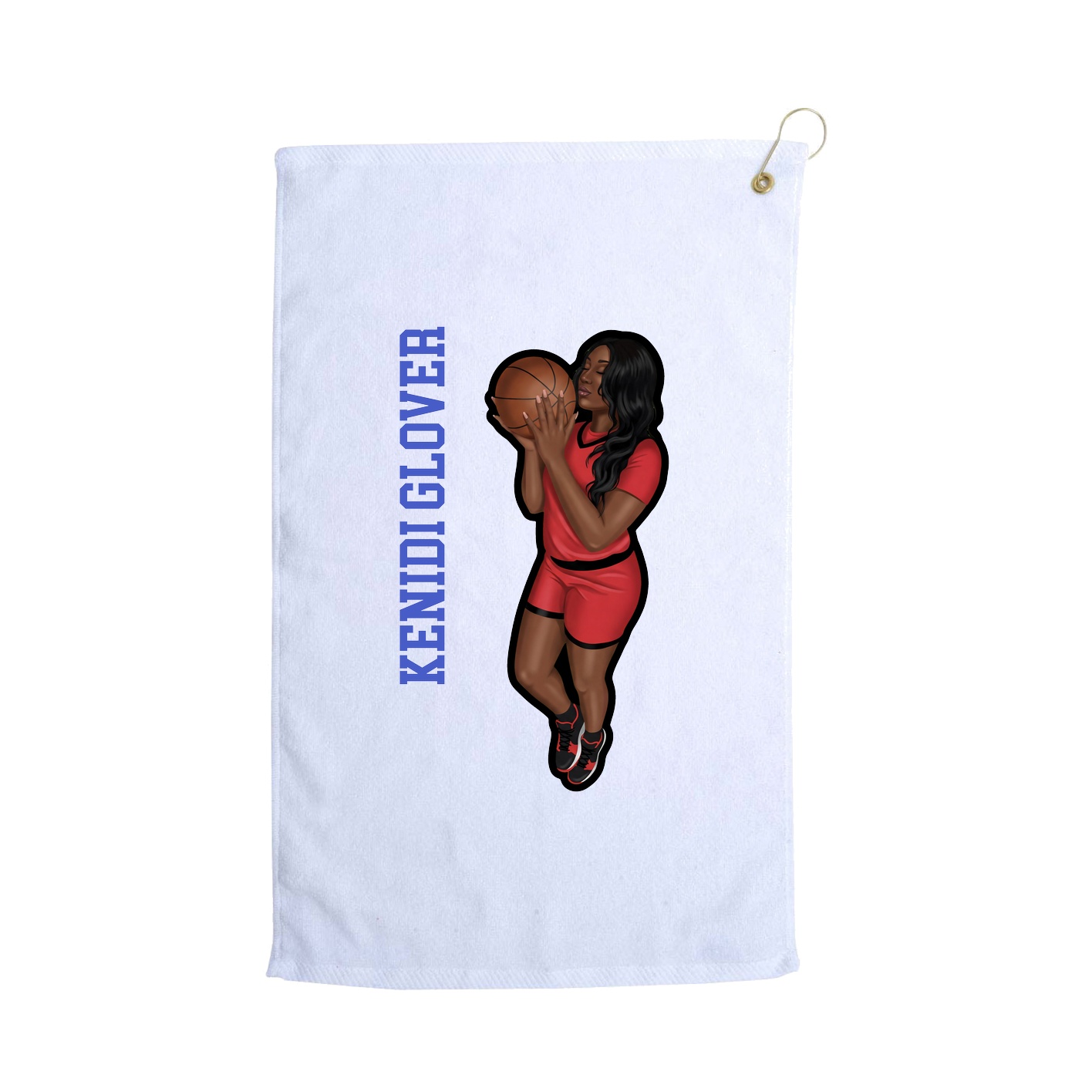 Golf Towel — Name Vertical in White