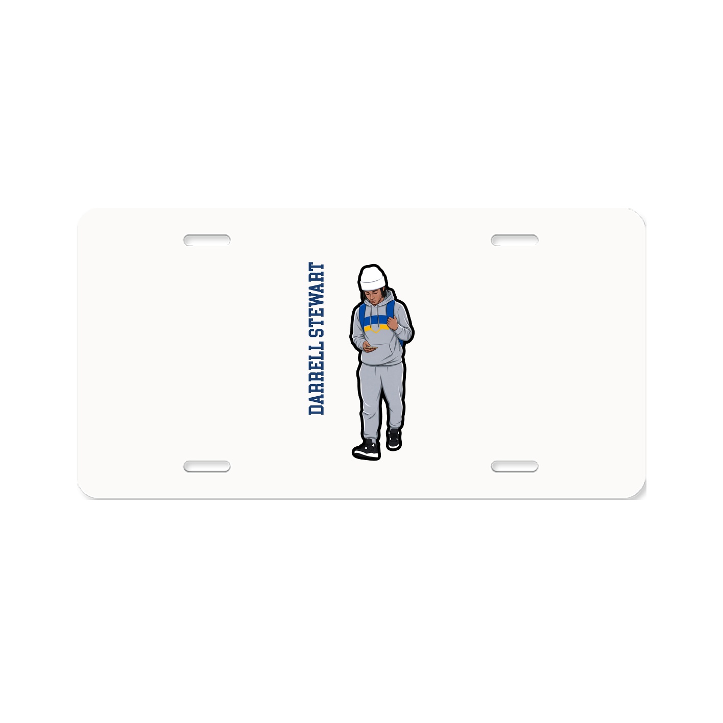 License Plate — Name Vertical in Classic