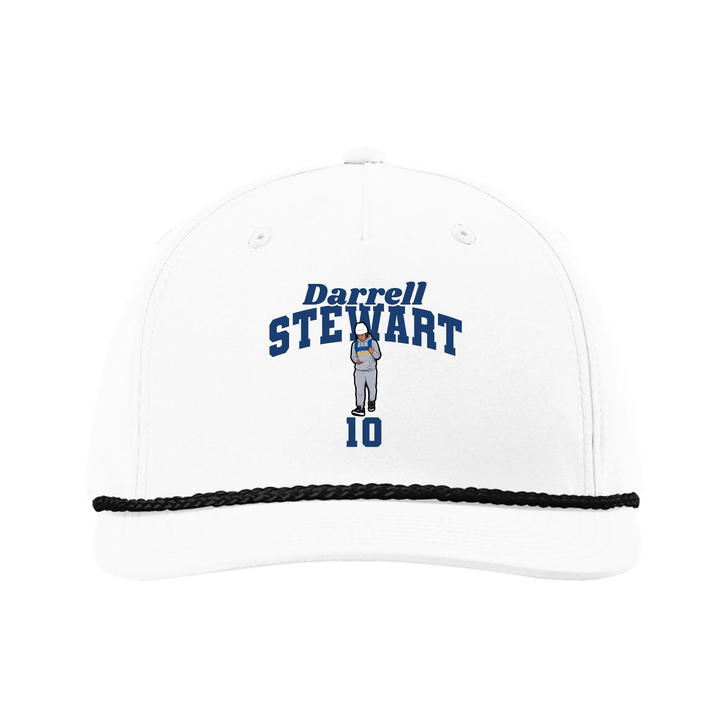 Five-Panel Classic Rope Cap — Signature Arch in White