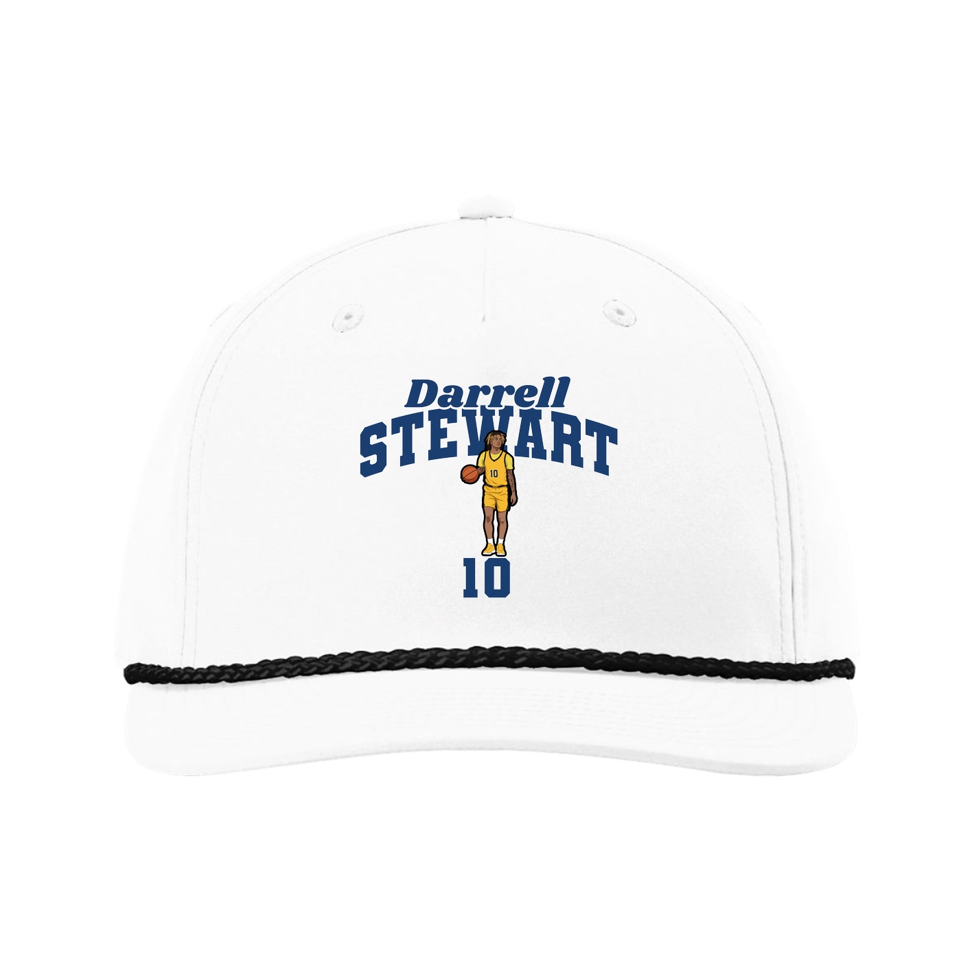Five-Panel Classic Rope Cap — Signature Arch in White