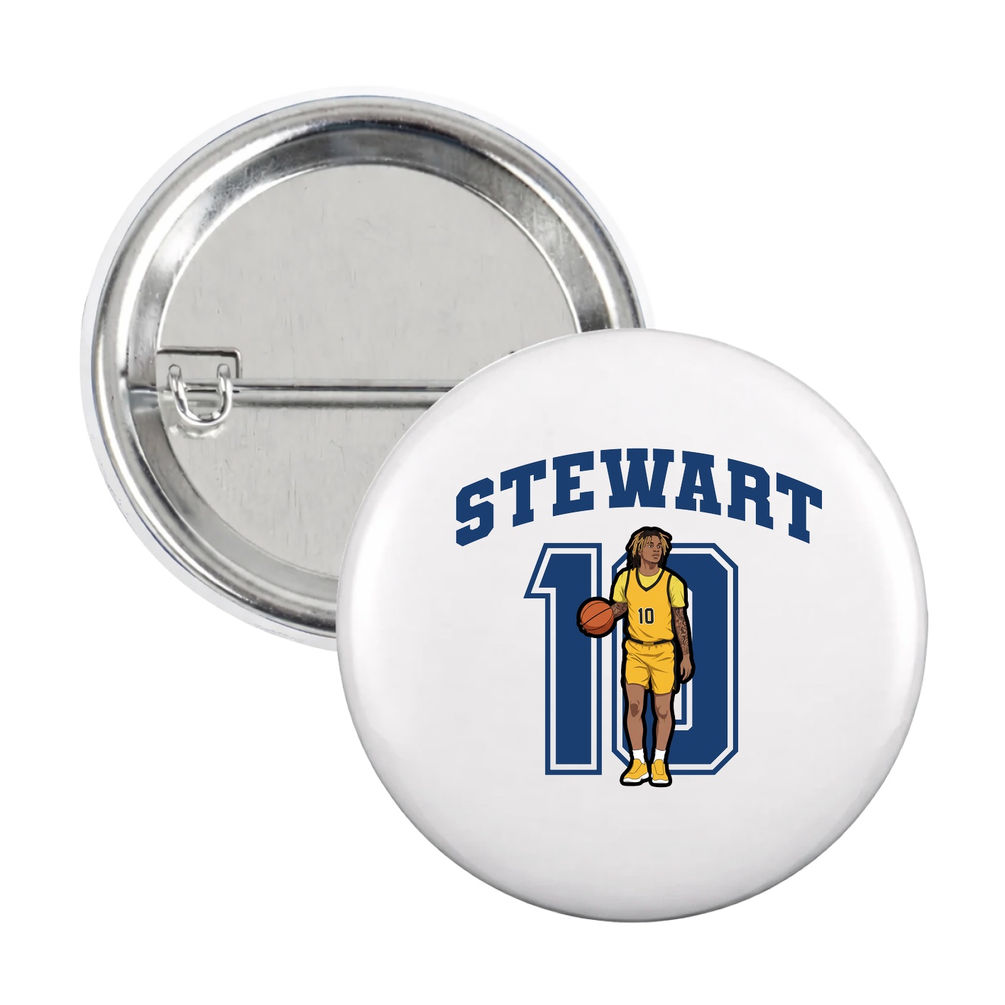 Game Day Button — Number in White