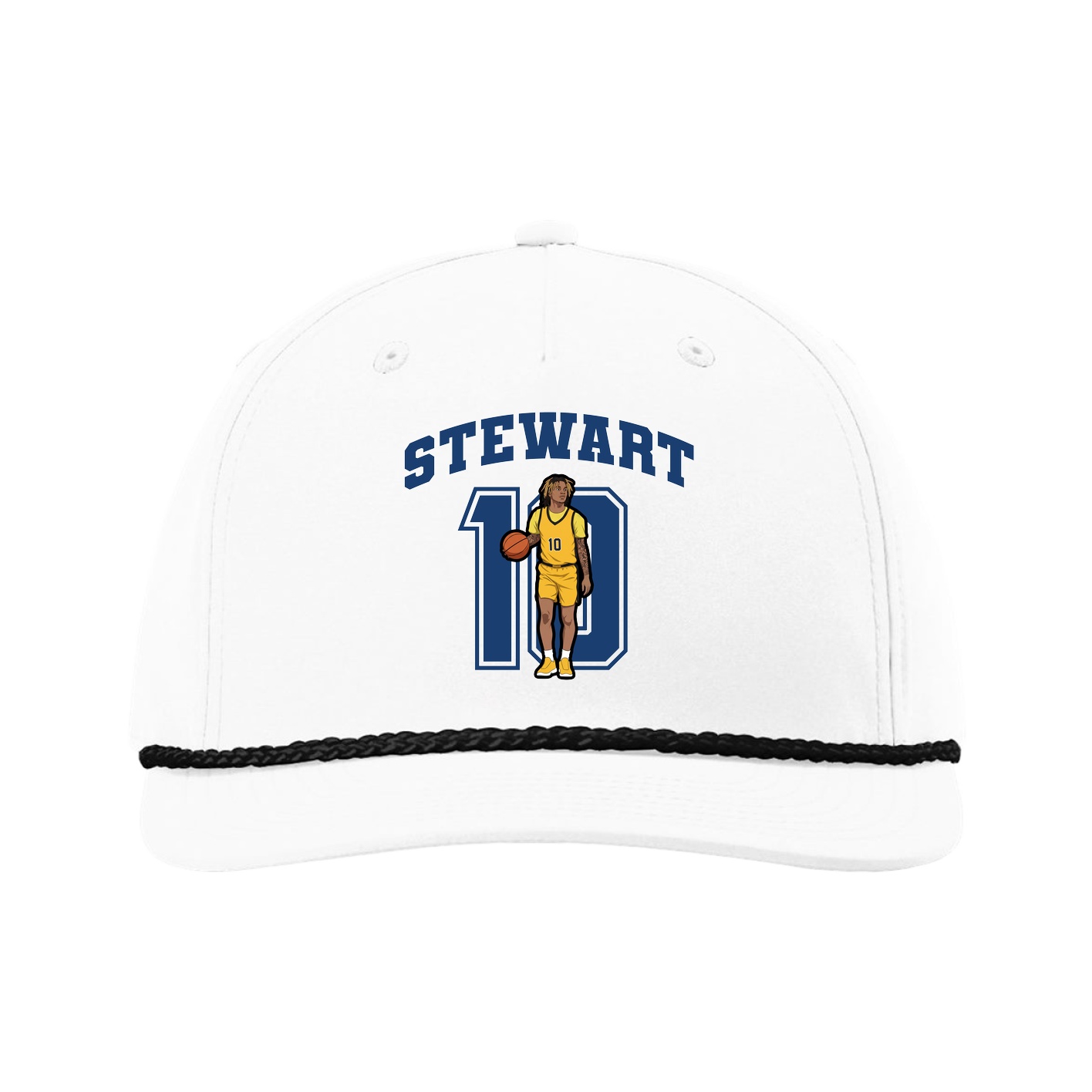 Five-Panel Classic Rope Cap — Number in White