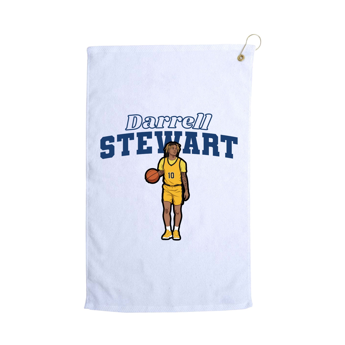 Golf Towel — Name Arch in White