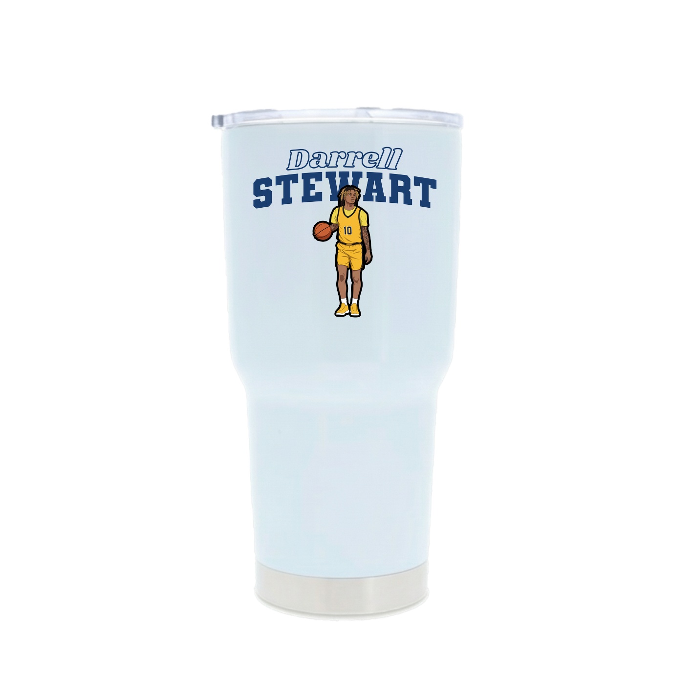 30oz Stainless Steel Tumbler — Name Arch in White
