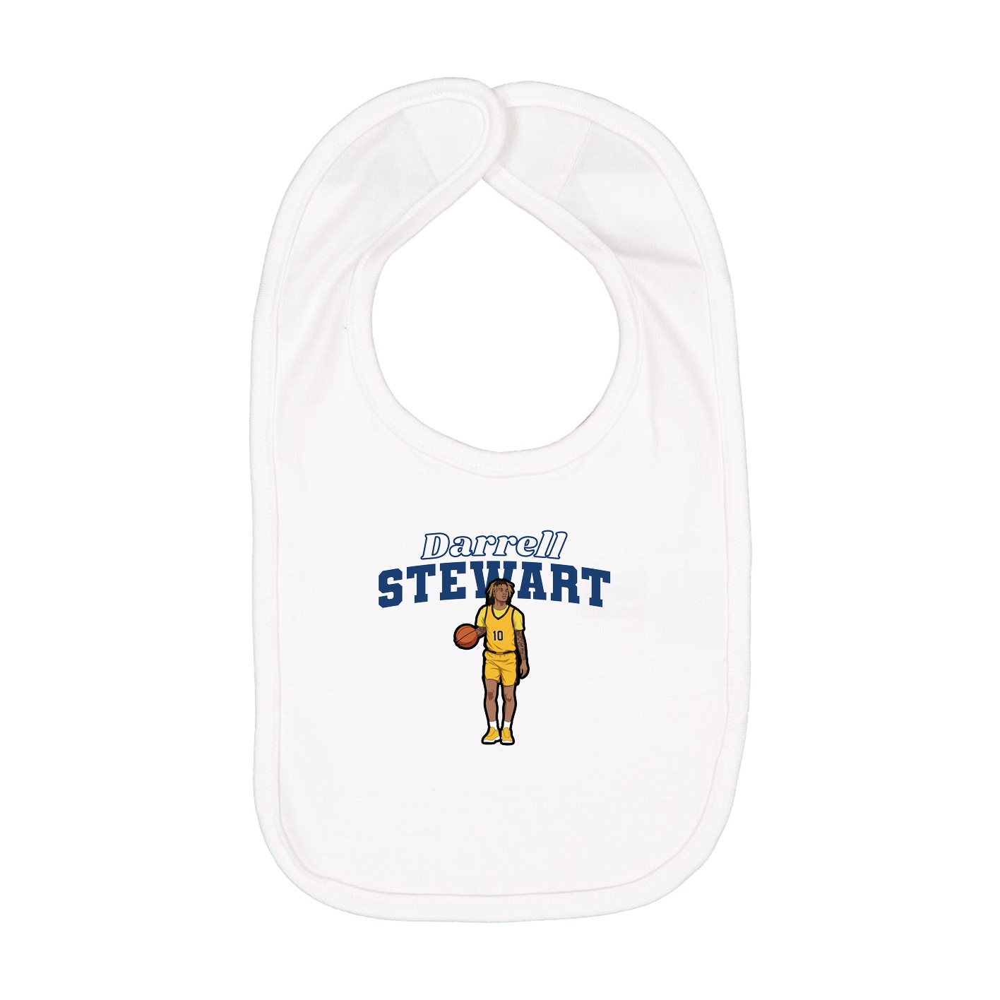 Infant Bib — Name Arch in White