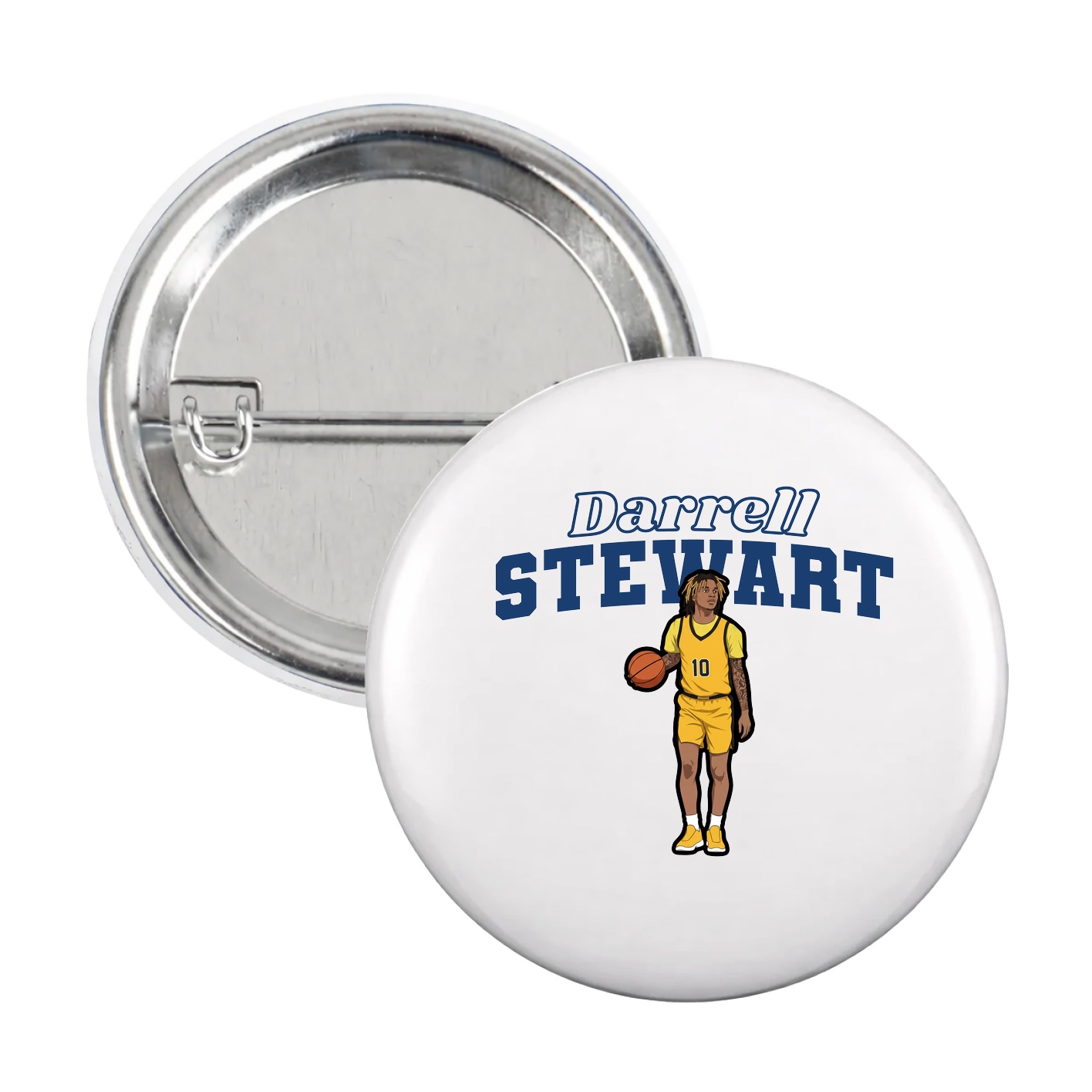 Game Day Button — Name Arch in White