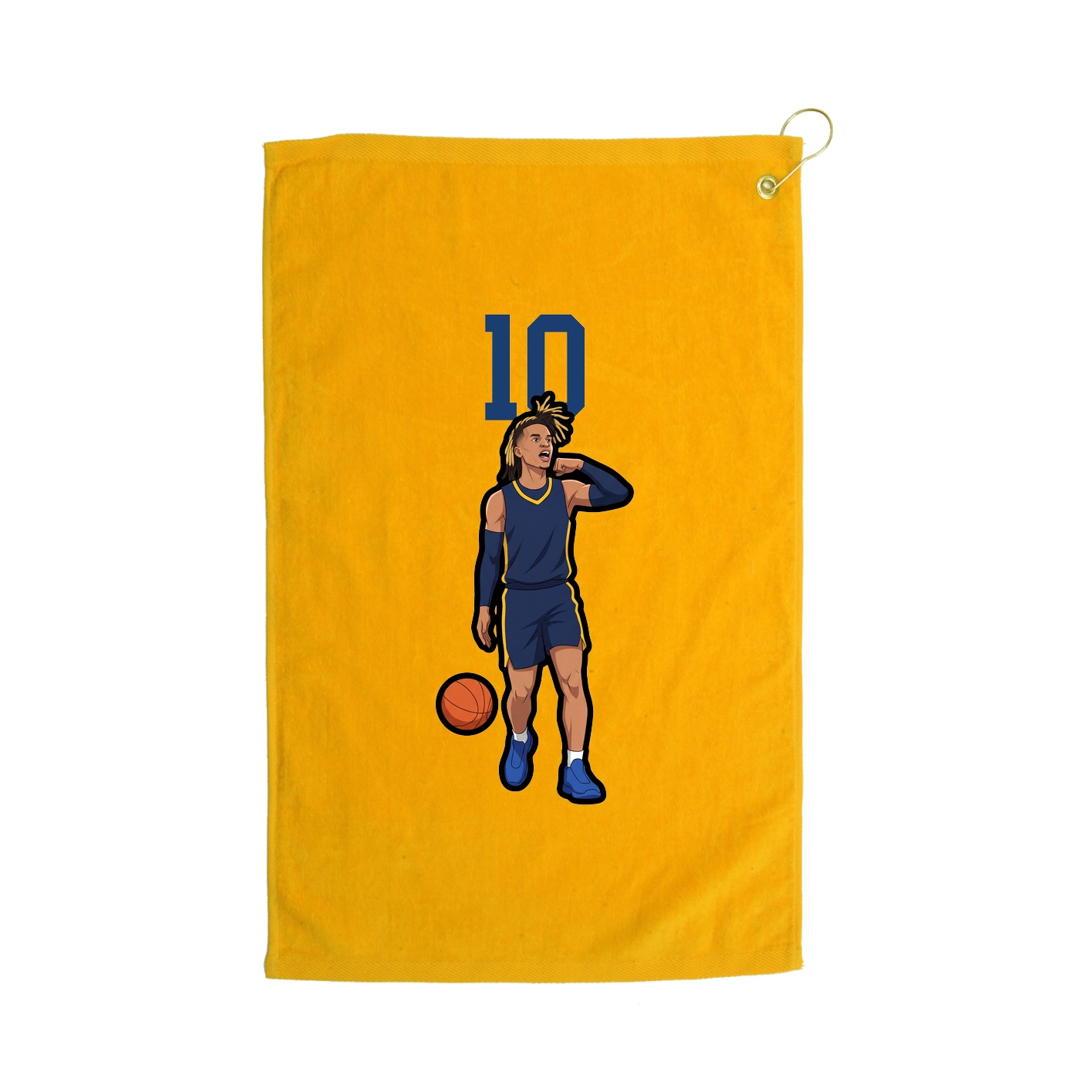 Golf Towel — Number Top in Gold