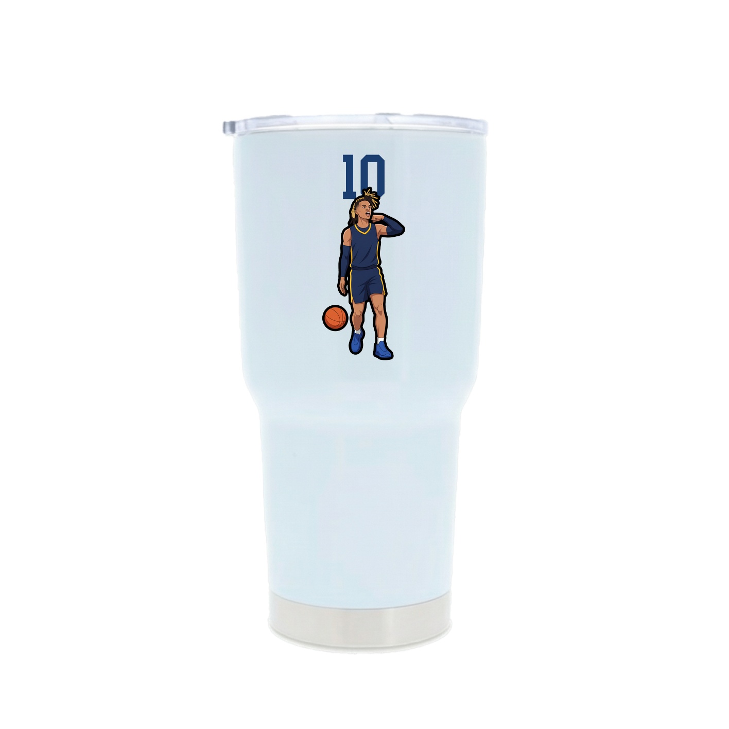 30oz Stainless Steel Tumbler — Number Top in White