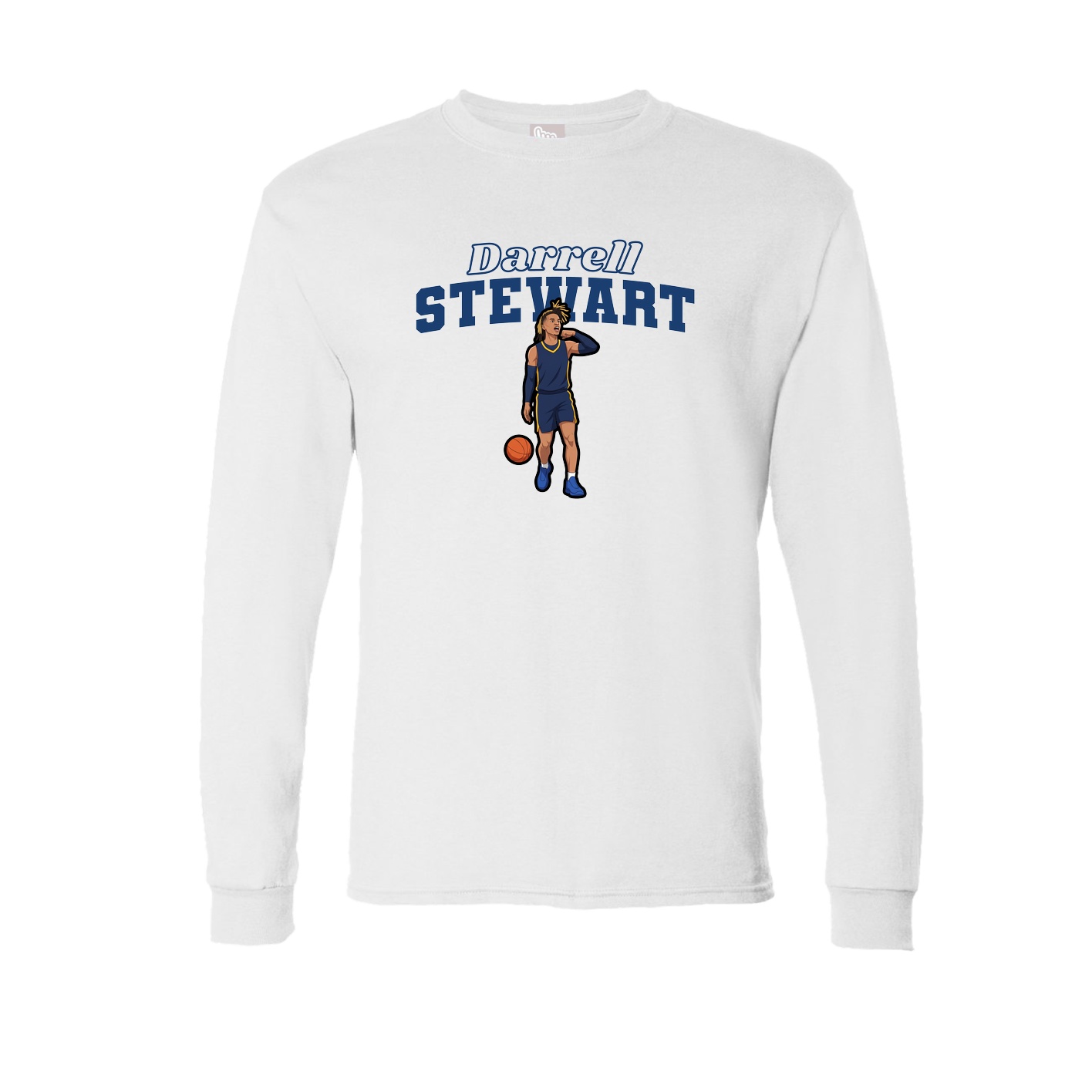 Long Sleeve Tee — Name Arch in White