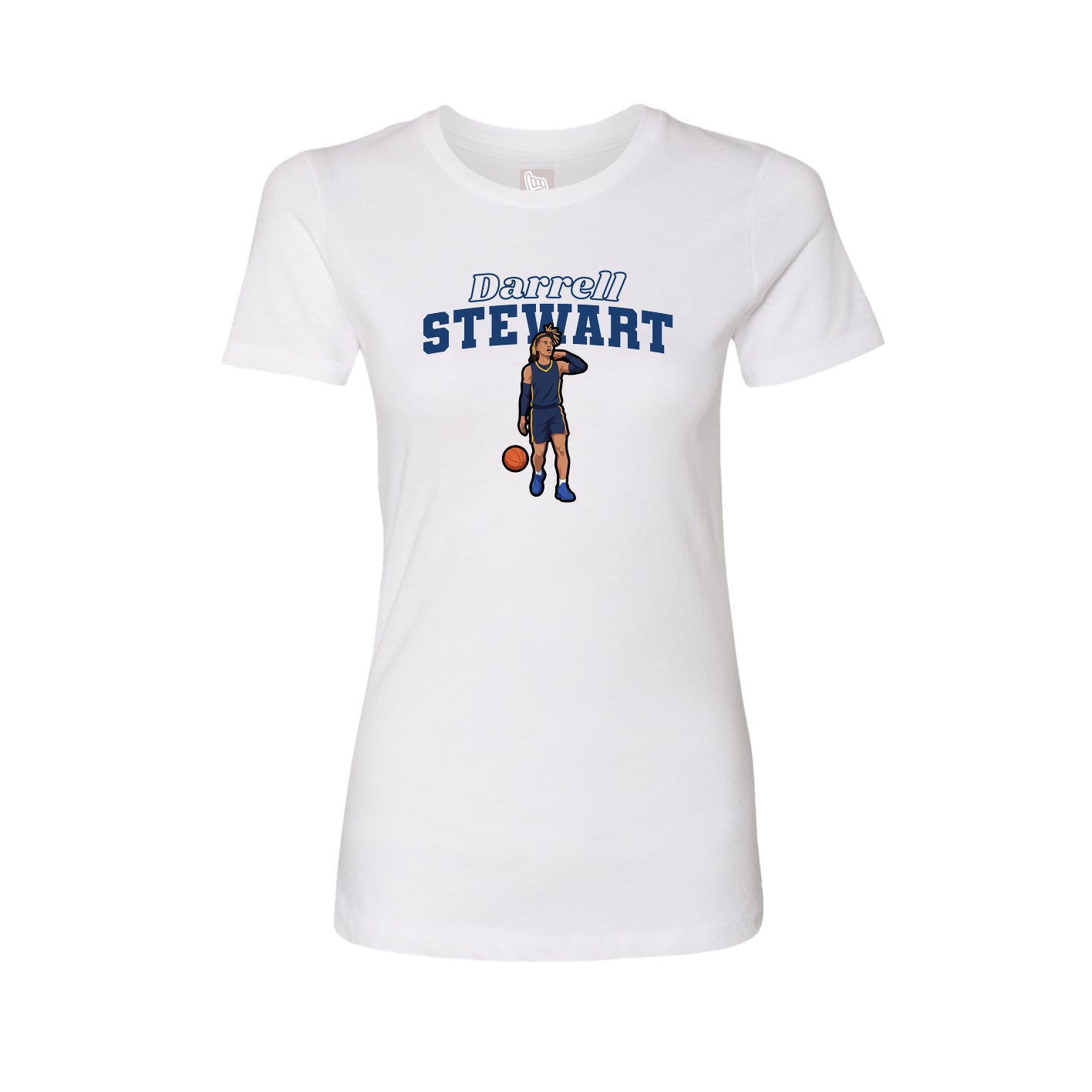 Fitted Women's Tee — Name Arch in White