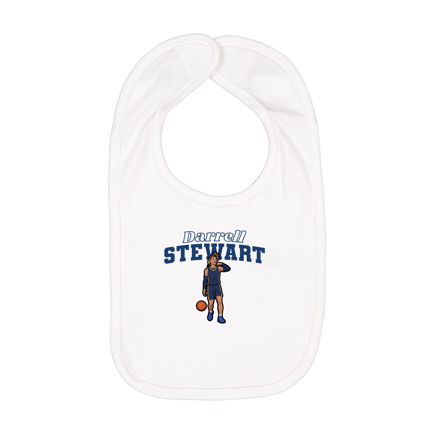 Infant Bib — Name Arch in White