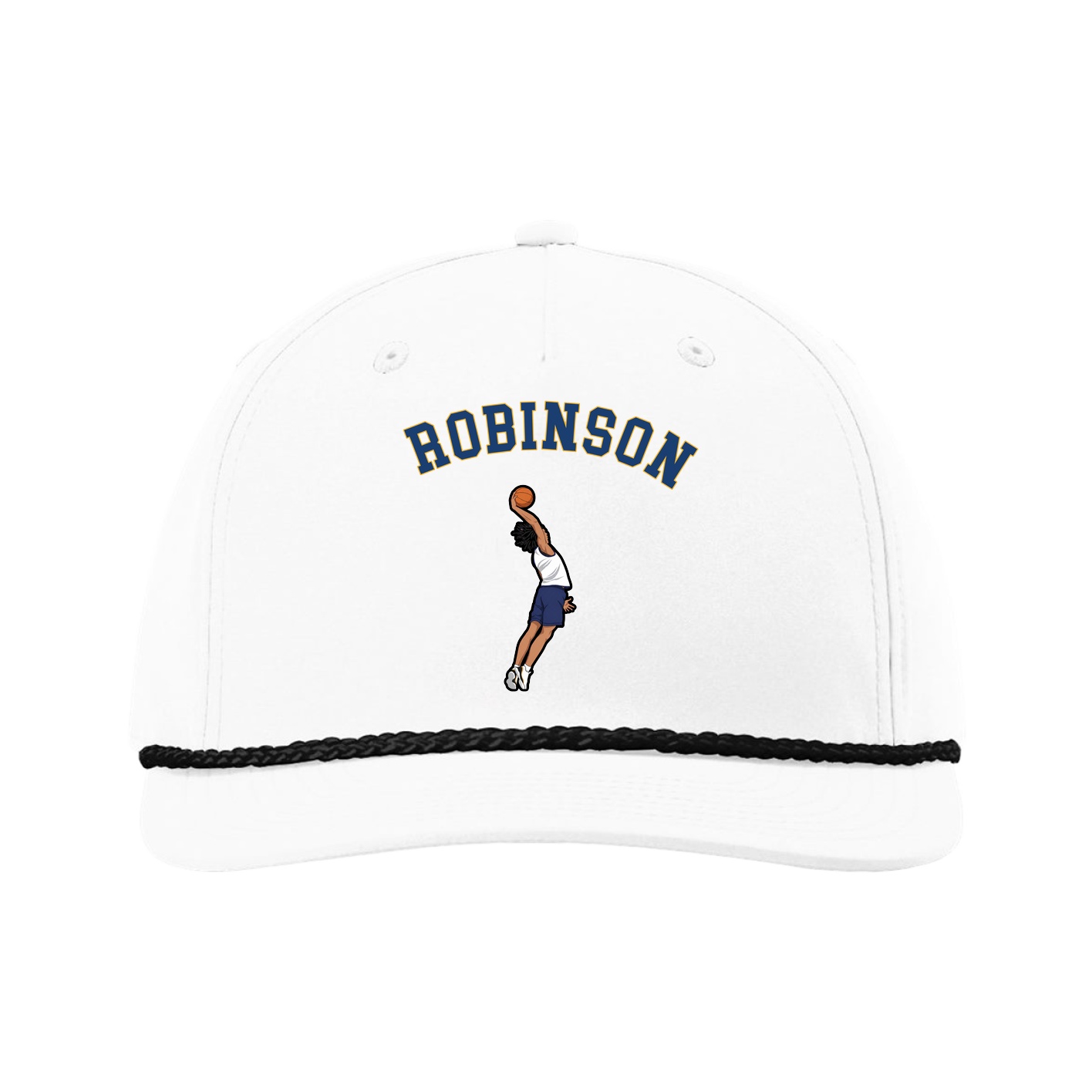 Five-Panel Classic Rope Cap — Shirsey Arch in White