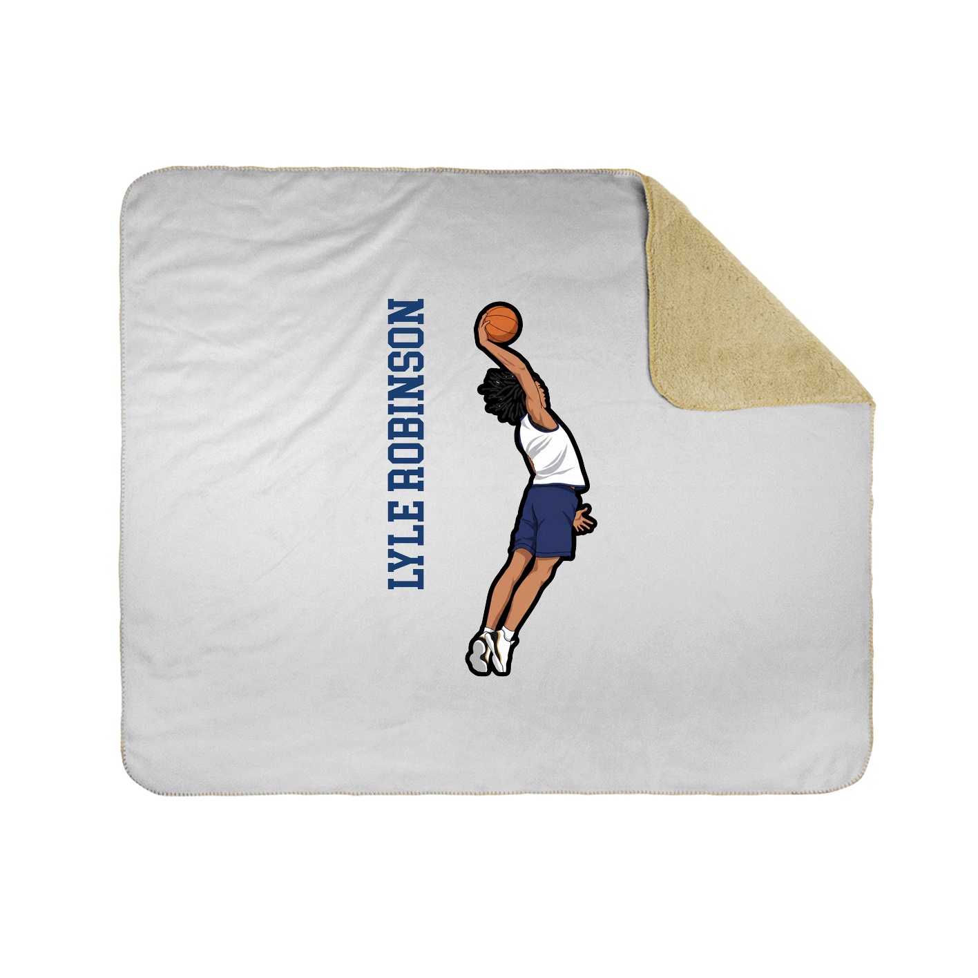 Throw Blanket — Name Vertical in White