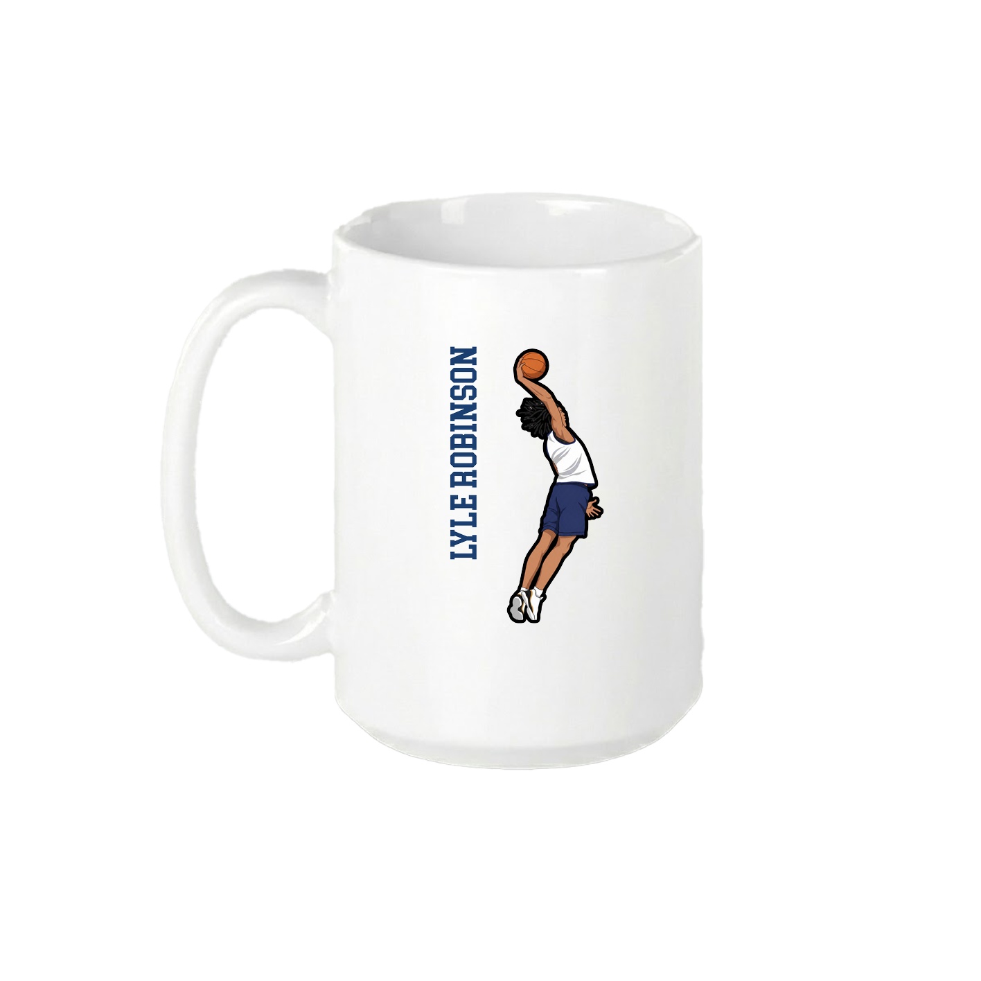 15oz Coffee Mug — Name Vertical in White