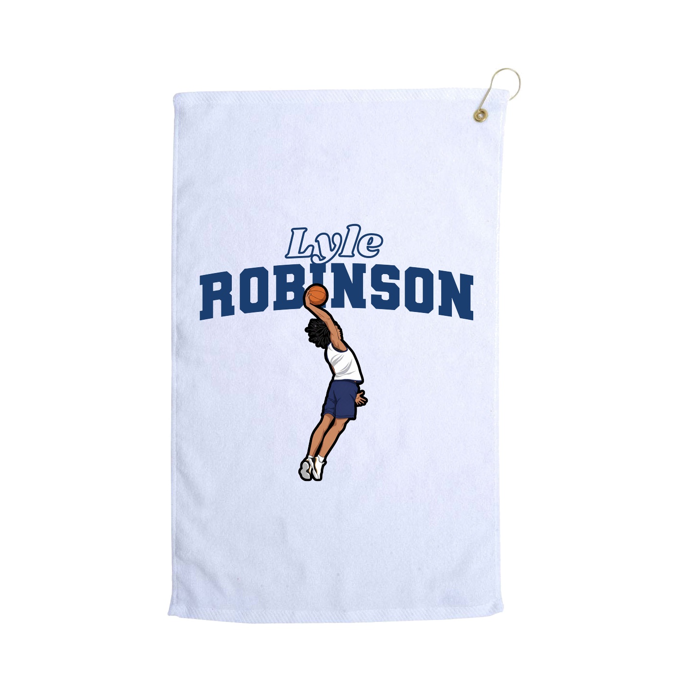 Golf Towel — Name Arch in White