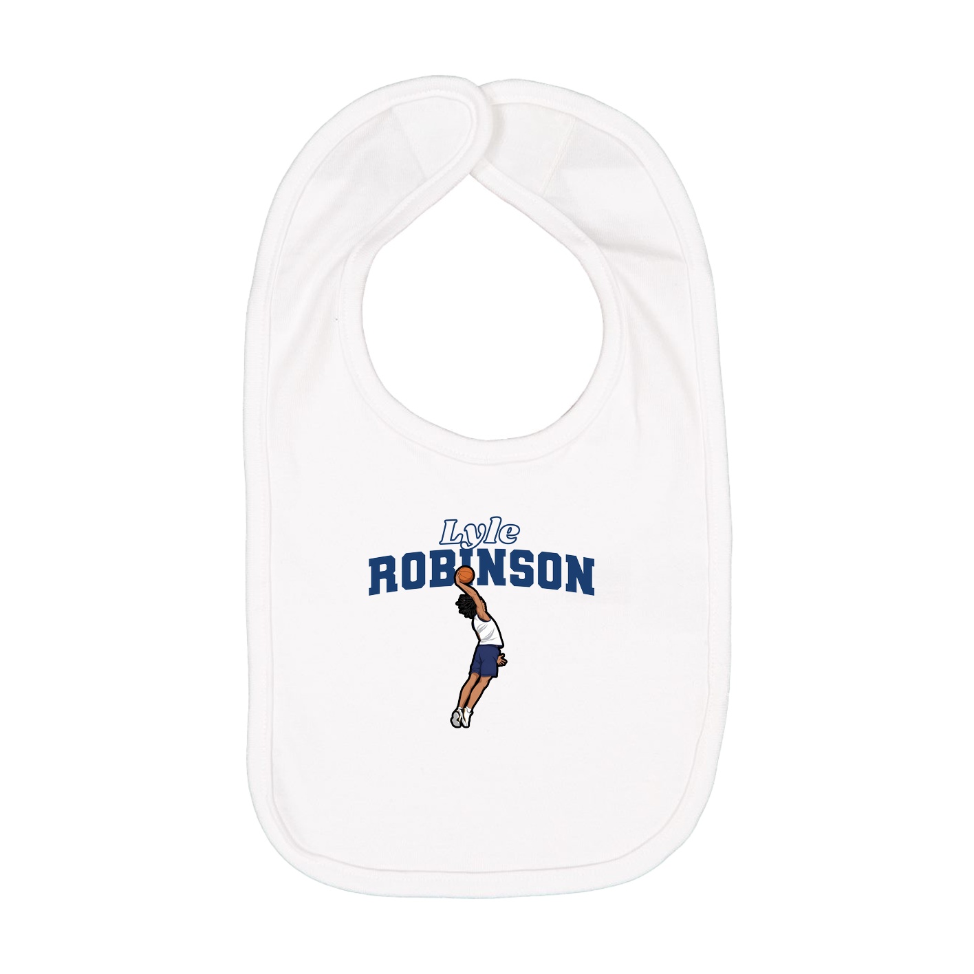 Infant Bib — Name Arch in White