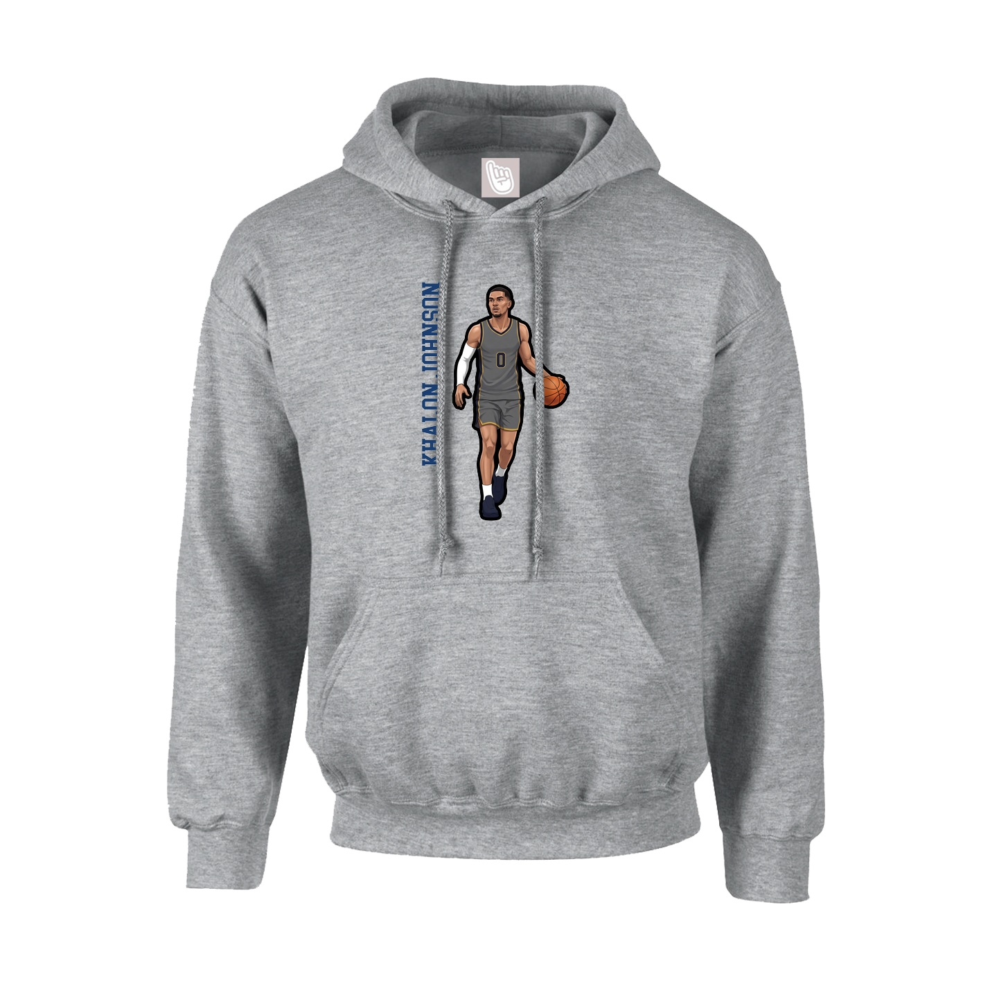 Youth Hoodie — Name Vertical in Grey
