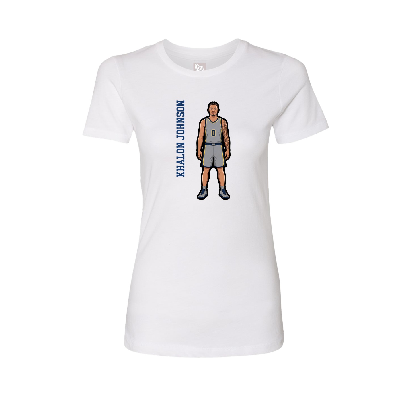 Womens Tee — Name Vertical in White