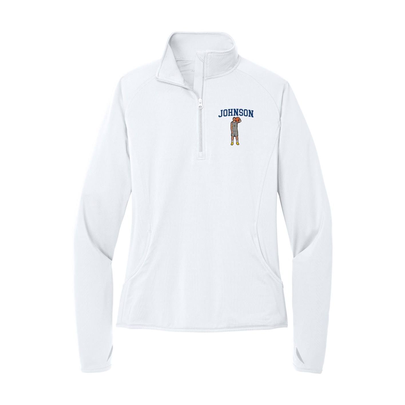 Women's Q-Zip Pullover — Shirsey in White