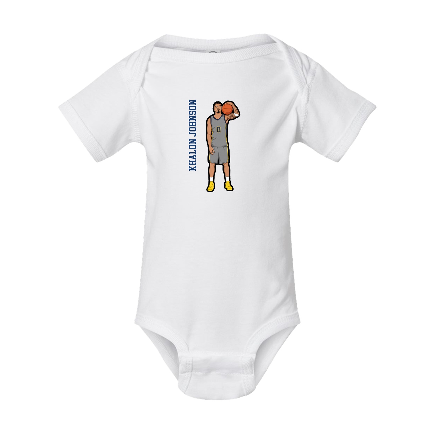 Baby Onesie — Name Vertical in White