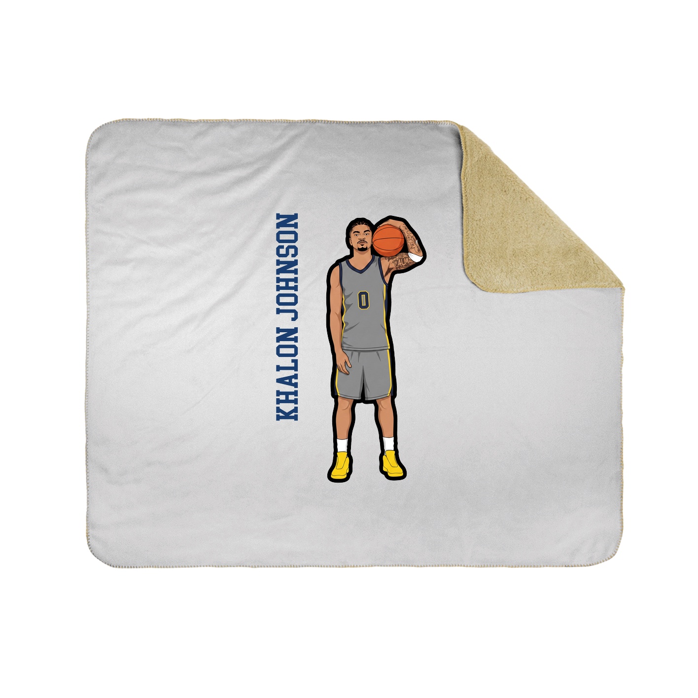 Throw Blanket — Name Vertical in White