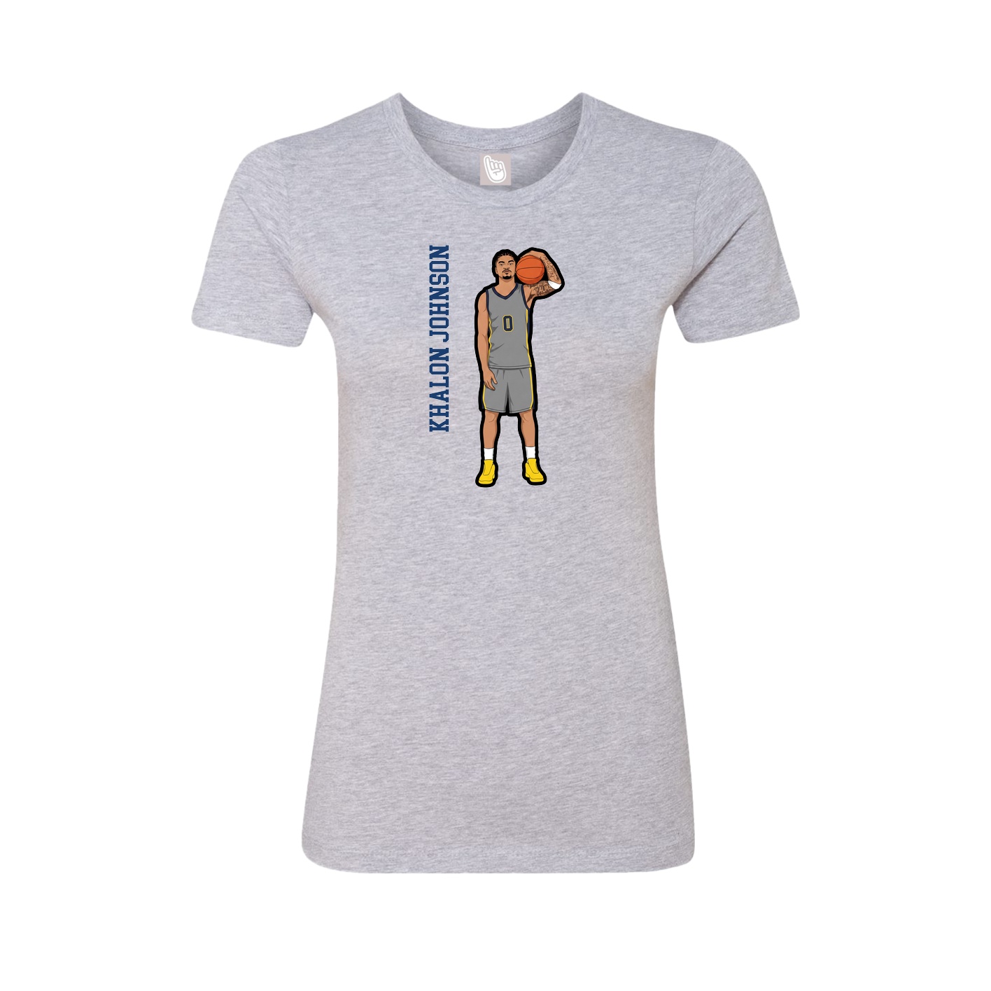 Fitted Women's Tee — Name Vertical in Grey