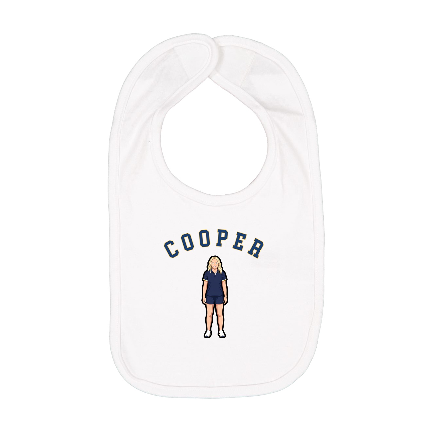 Infant Bib — Shirsey Arch in White