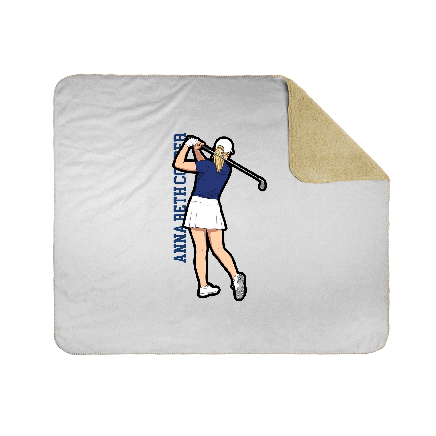 Throw Blanket — Name Vertical in White