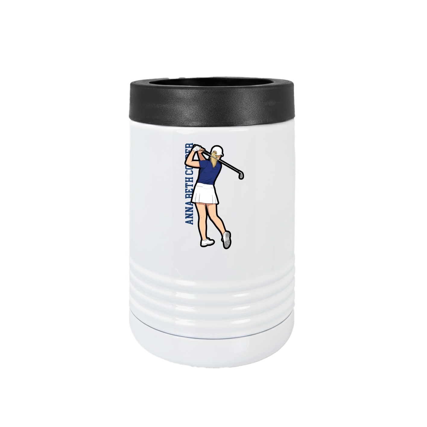 Beverage Holder — Name Vertical in White