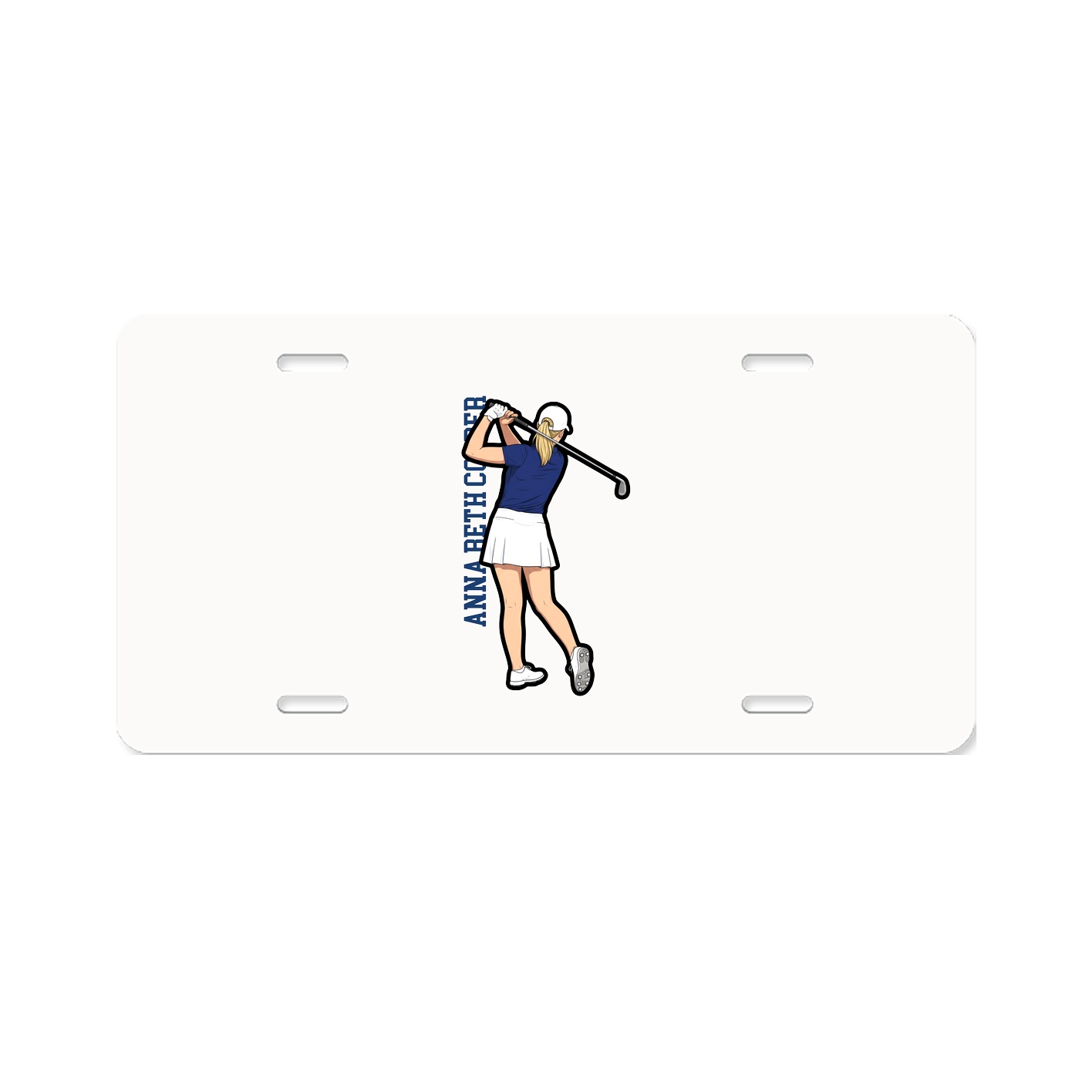 License Plate — Name Vertical in Classic