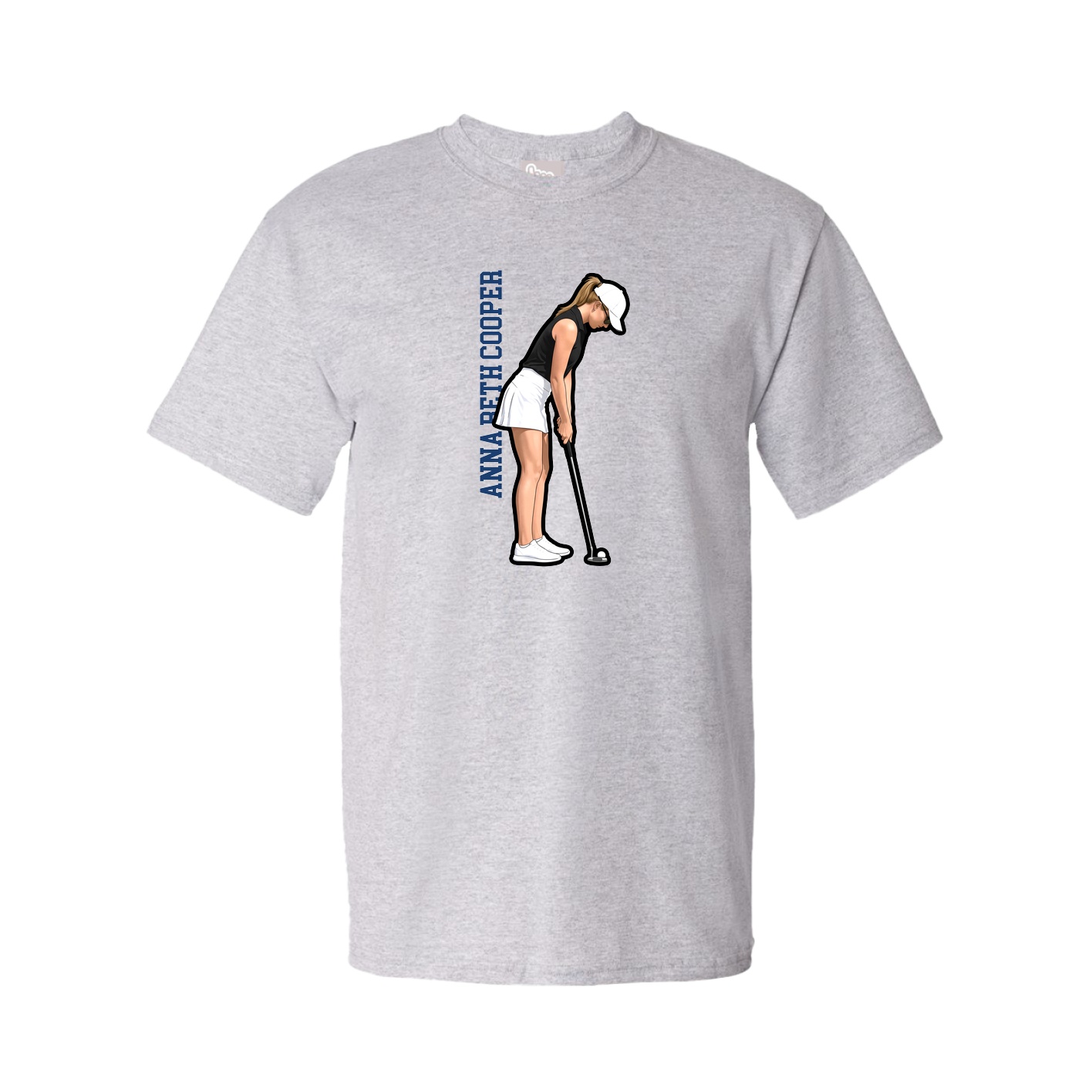 Tee — Name Vertical in Grey