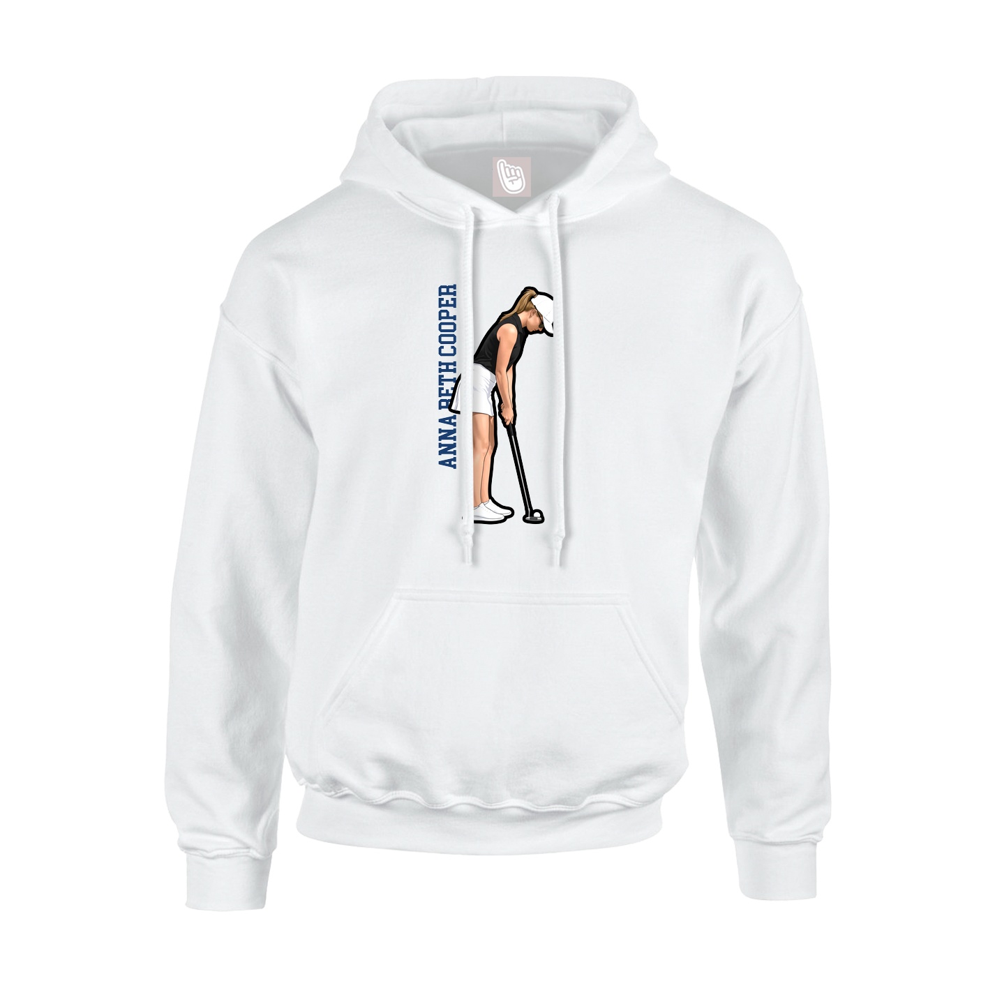 Youth Hoodie — Name Vertical in White