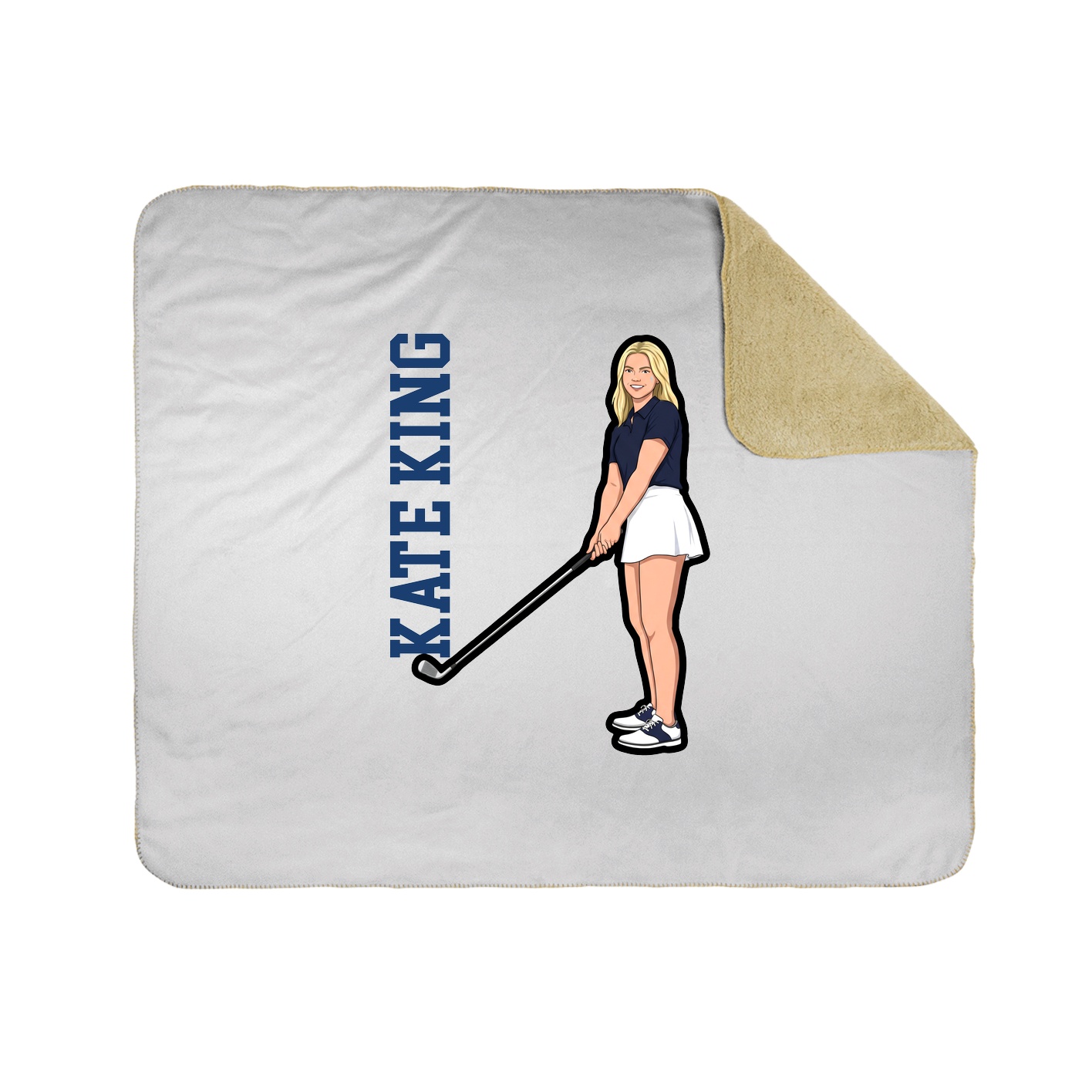 Throw Blanket — Name Vertical in White