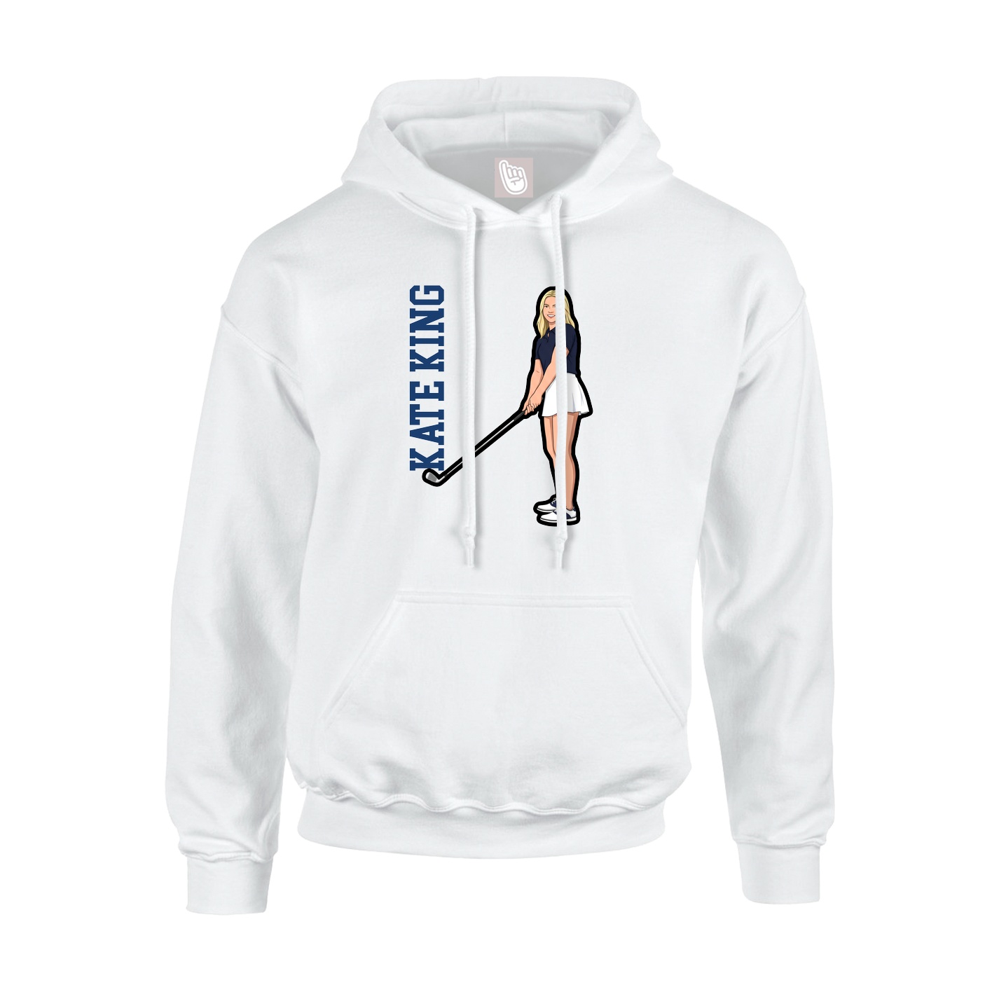 Youth Hoodie — Name Vertical in White